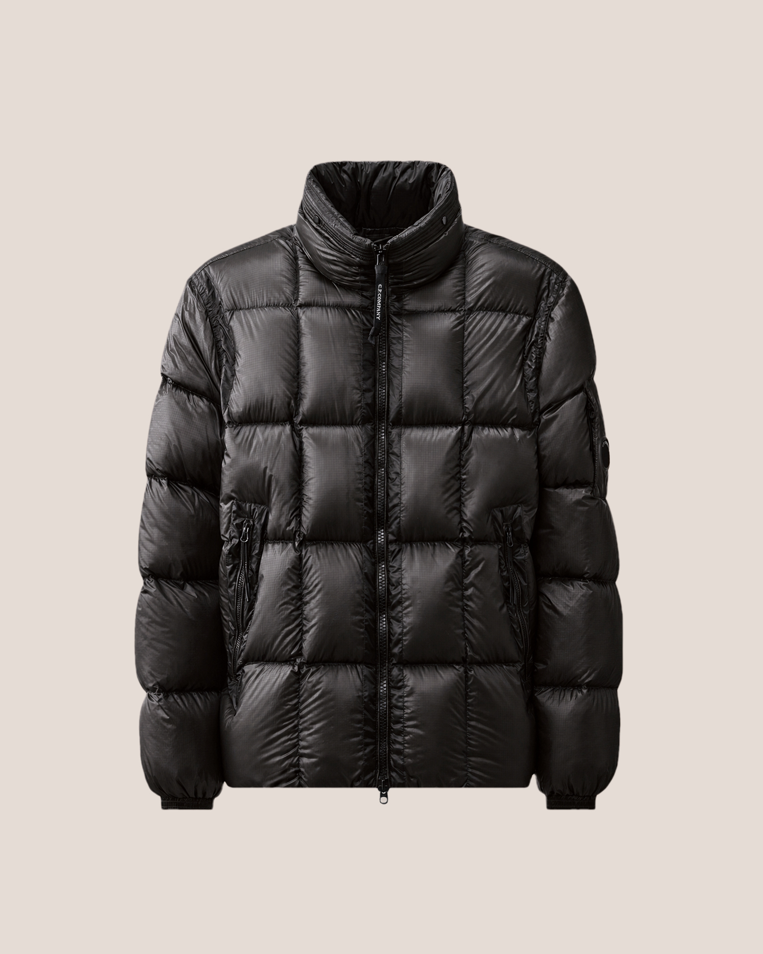 C.P. COMPANY D.D. Shell Lens Hooded Down Jacket in Black