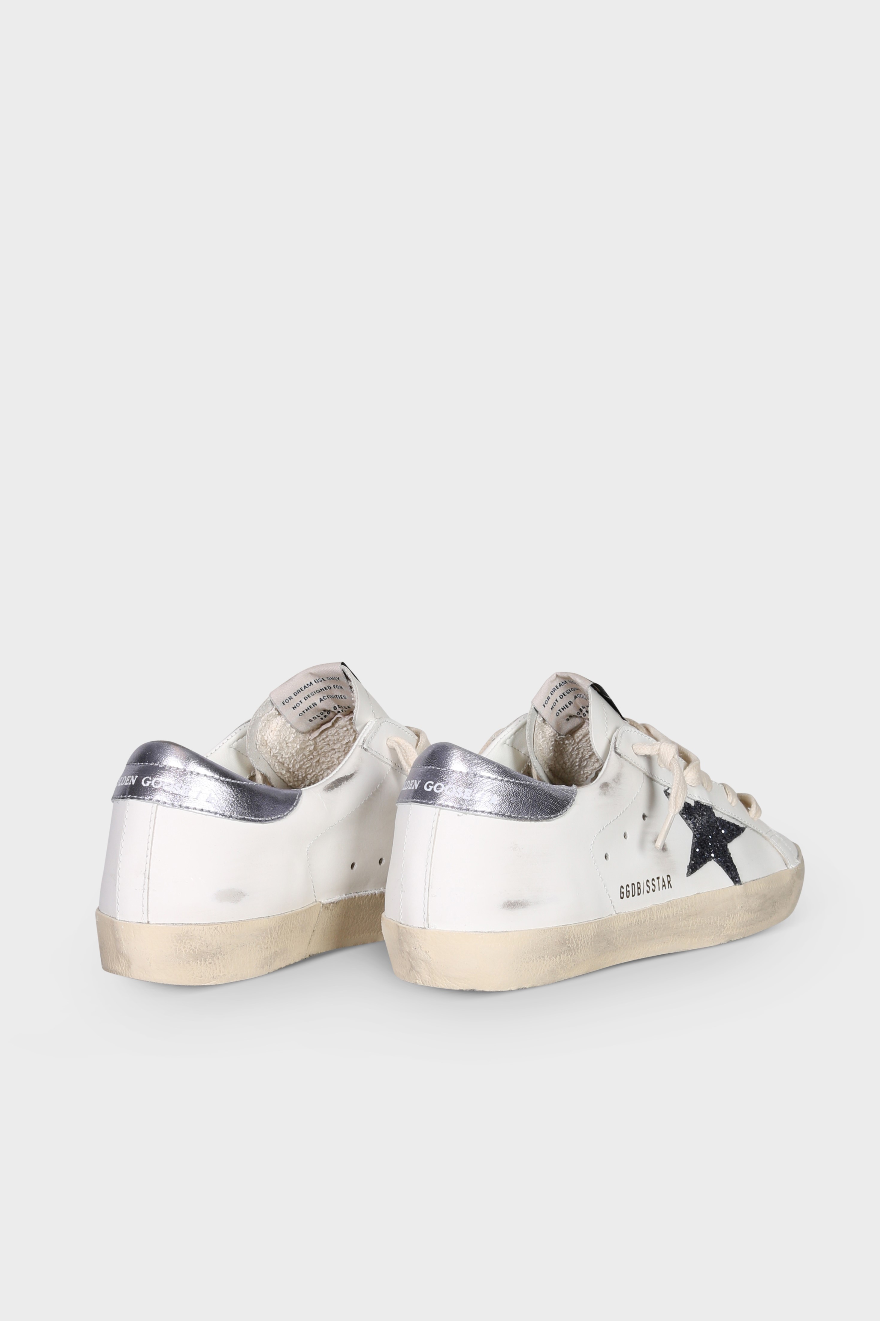 GOLDEN GOOSE Super-Star Glitter Star in White/Black/Glicine