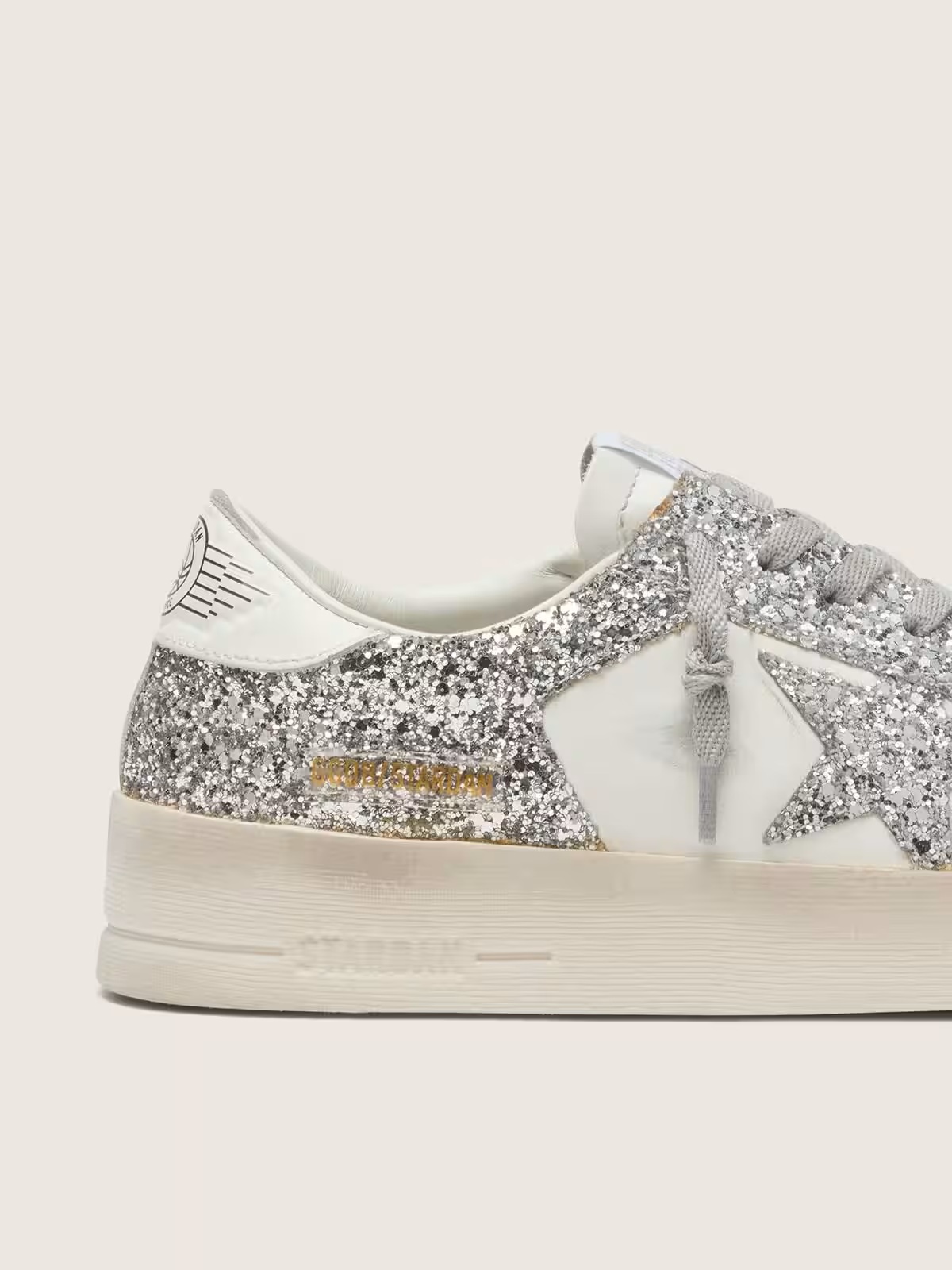 GOLDEN GOOSE Stardan Glitter in White/Silver