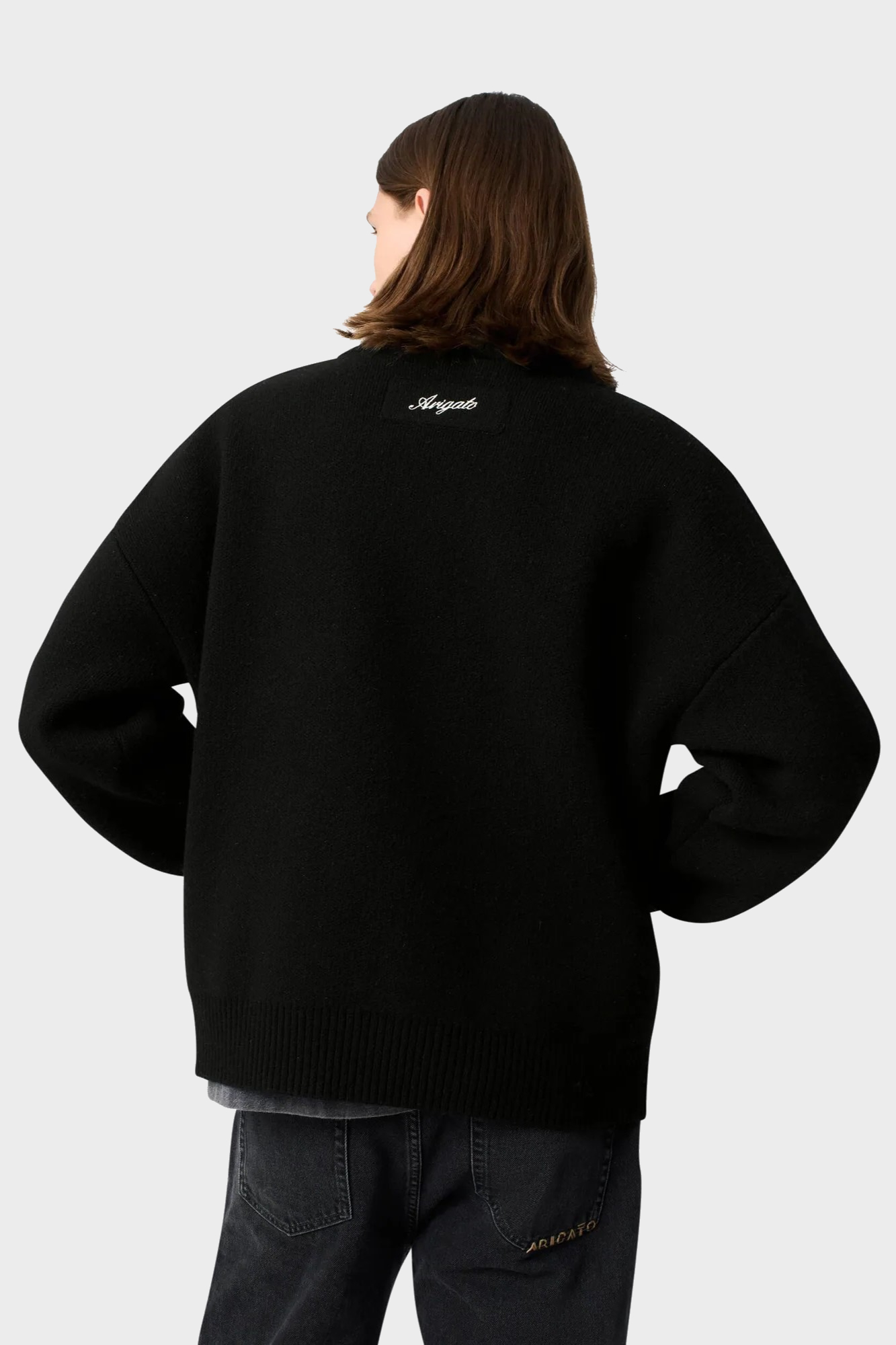 AXEL ARIGATO Heavy Knit Zip Jacket in Black