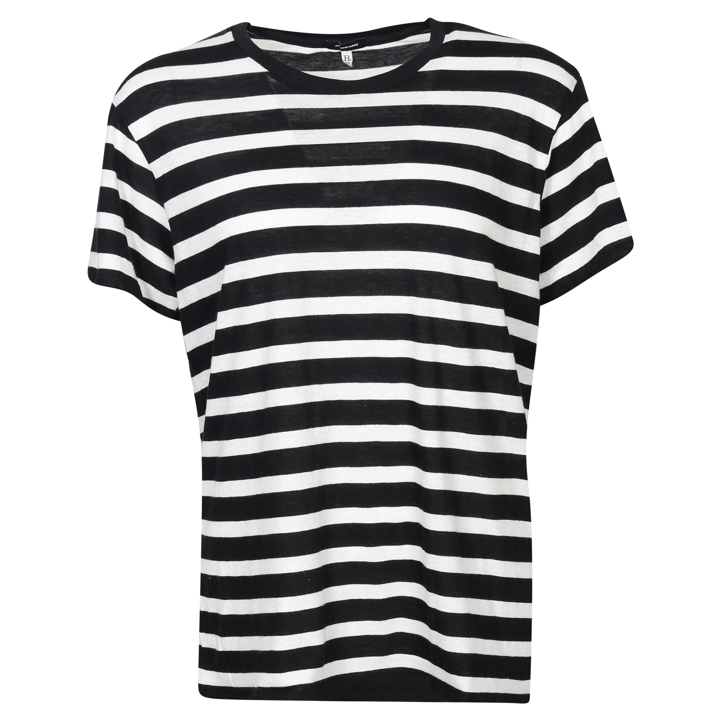 R13 Striped Boy T-Shirt Black/Ecru