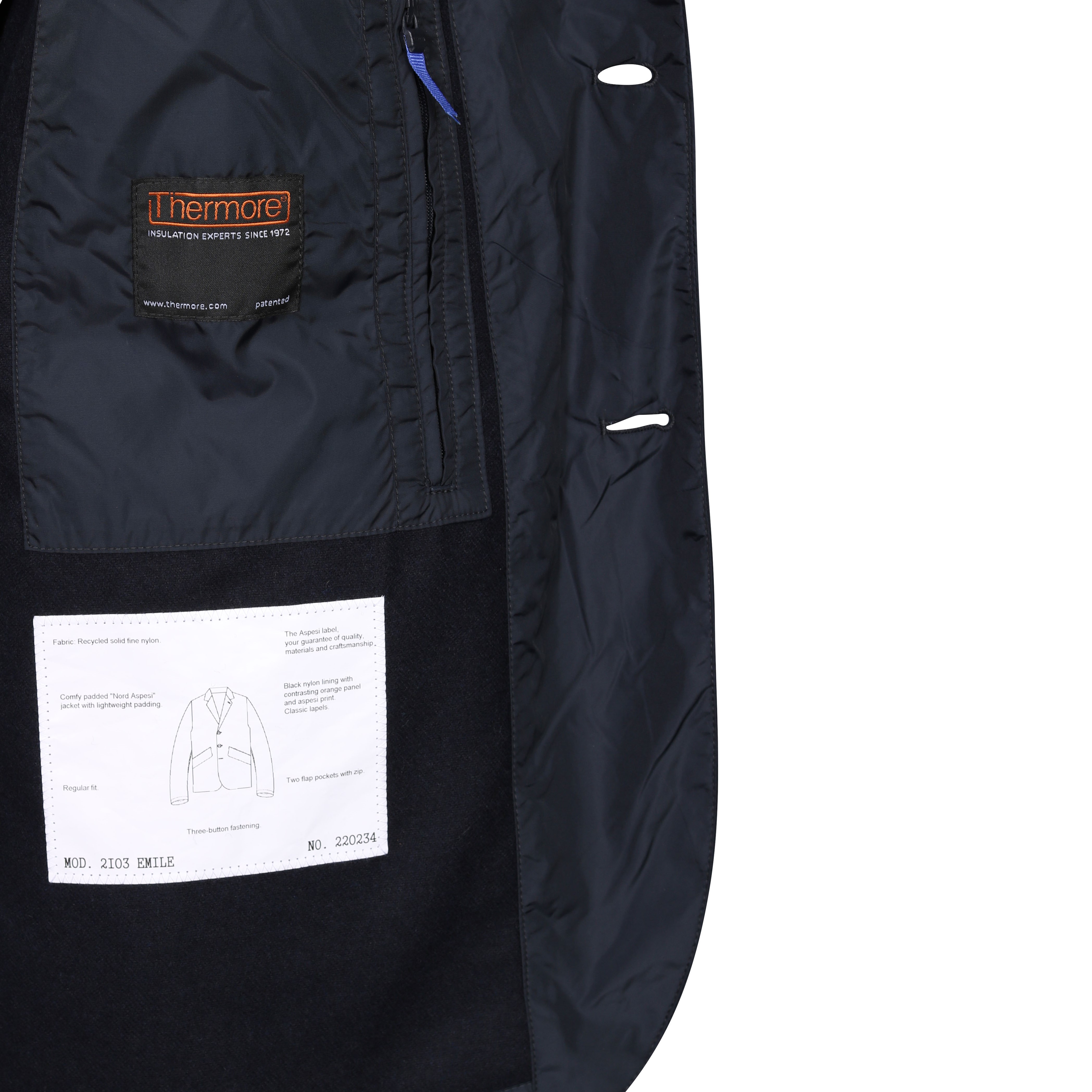 Aspesi Lighweight Padded Recycled Nylon Jacket in Black