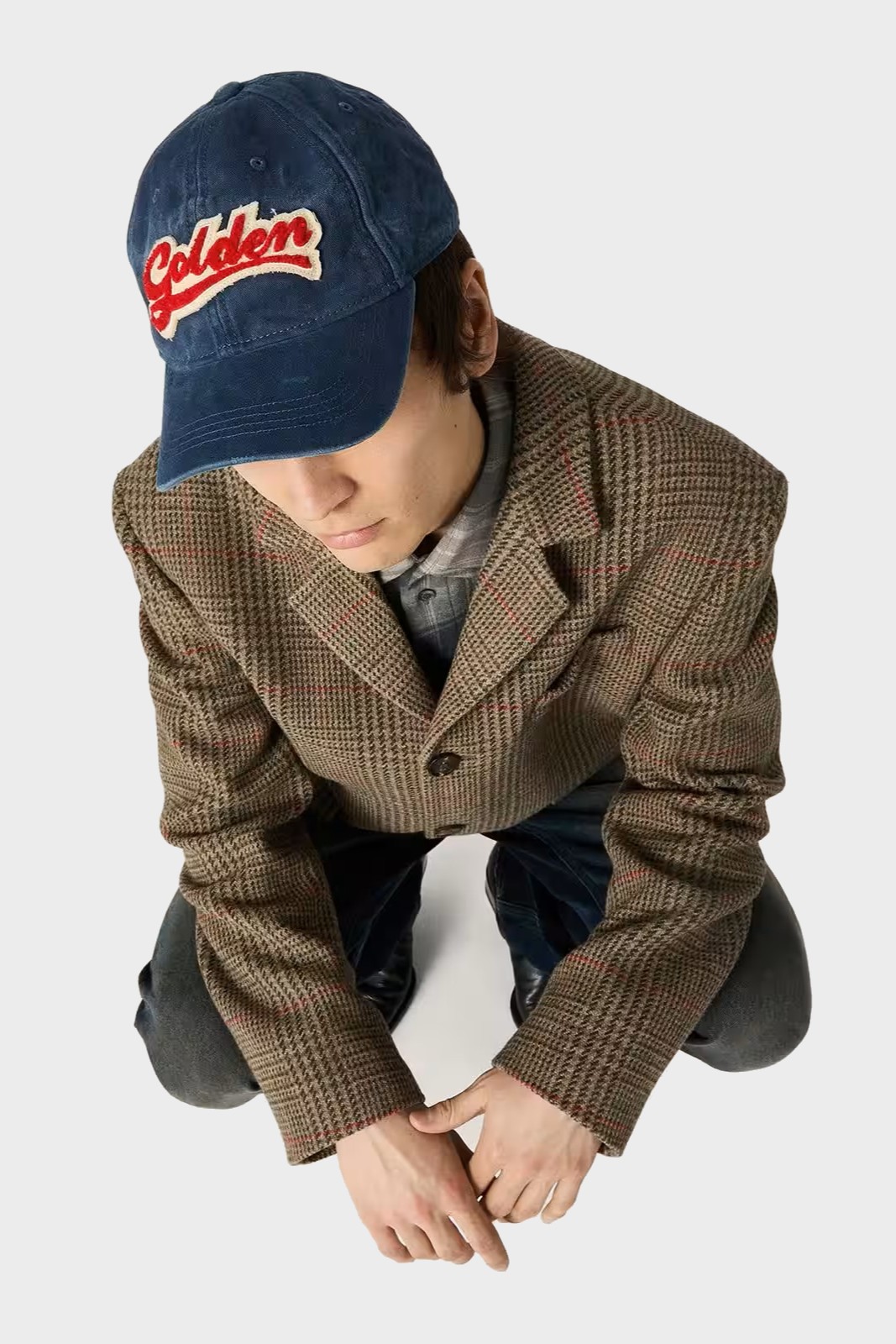 GOLDEN GOOSE Journey Baseball Cap in Blue/Red