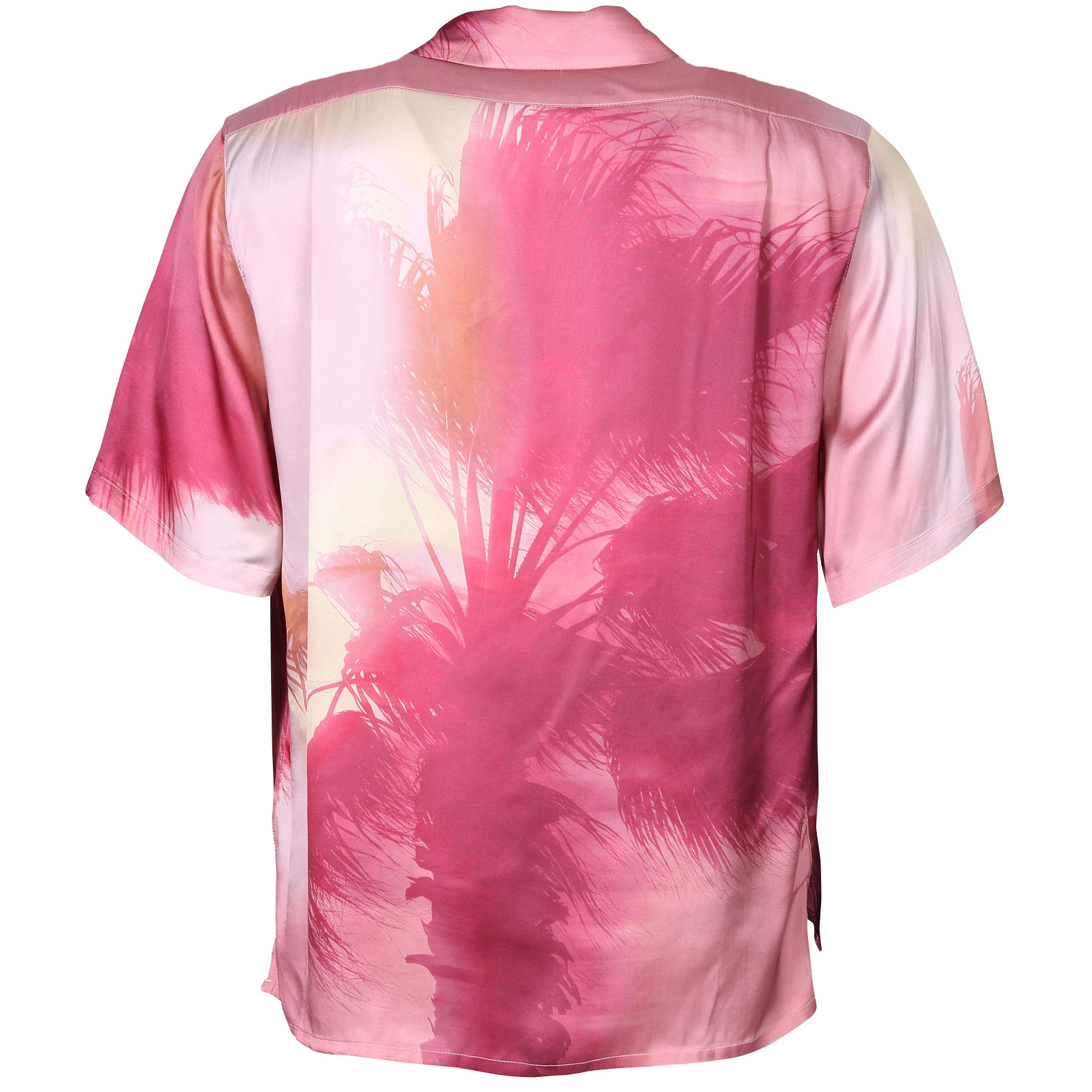 LANEUS Shaded Palms Bowling Shirt in Rose