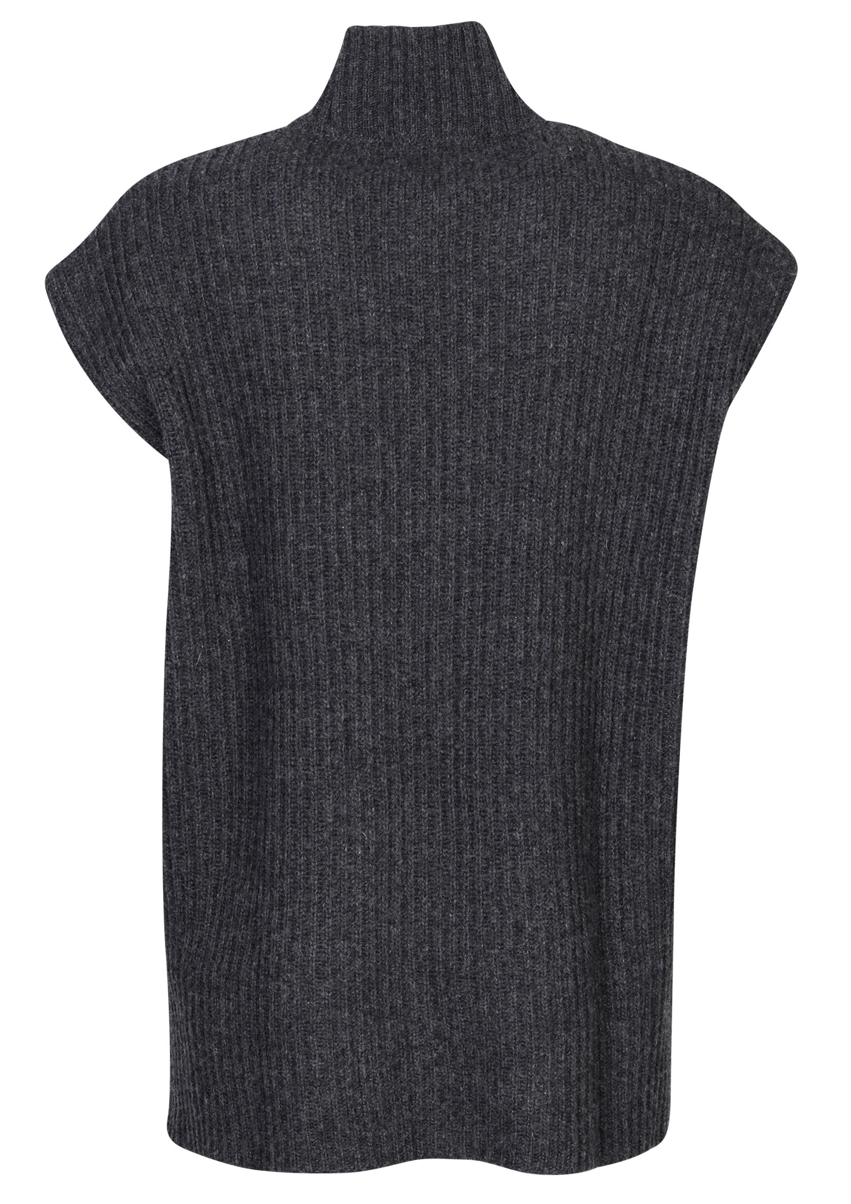 Ganni Recycled Wool Vest Dark Grey Melange