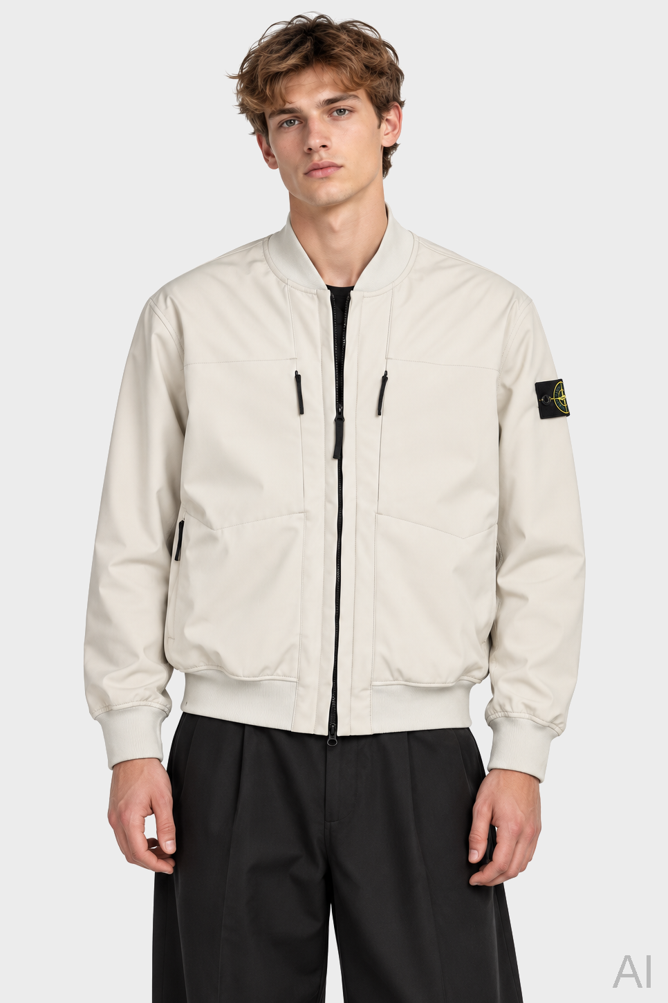 STONE ISLAND Soft Shell-R e.dye® Technology Bomber Jacket in Stone