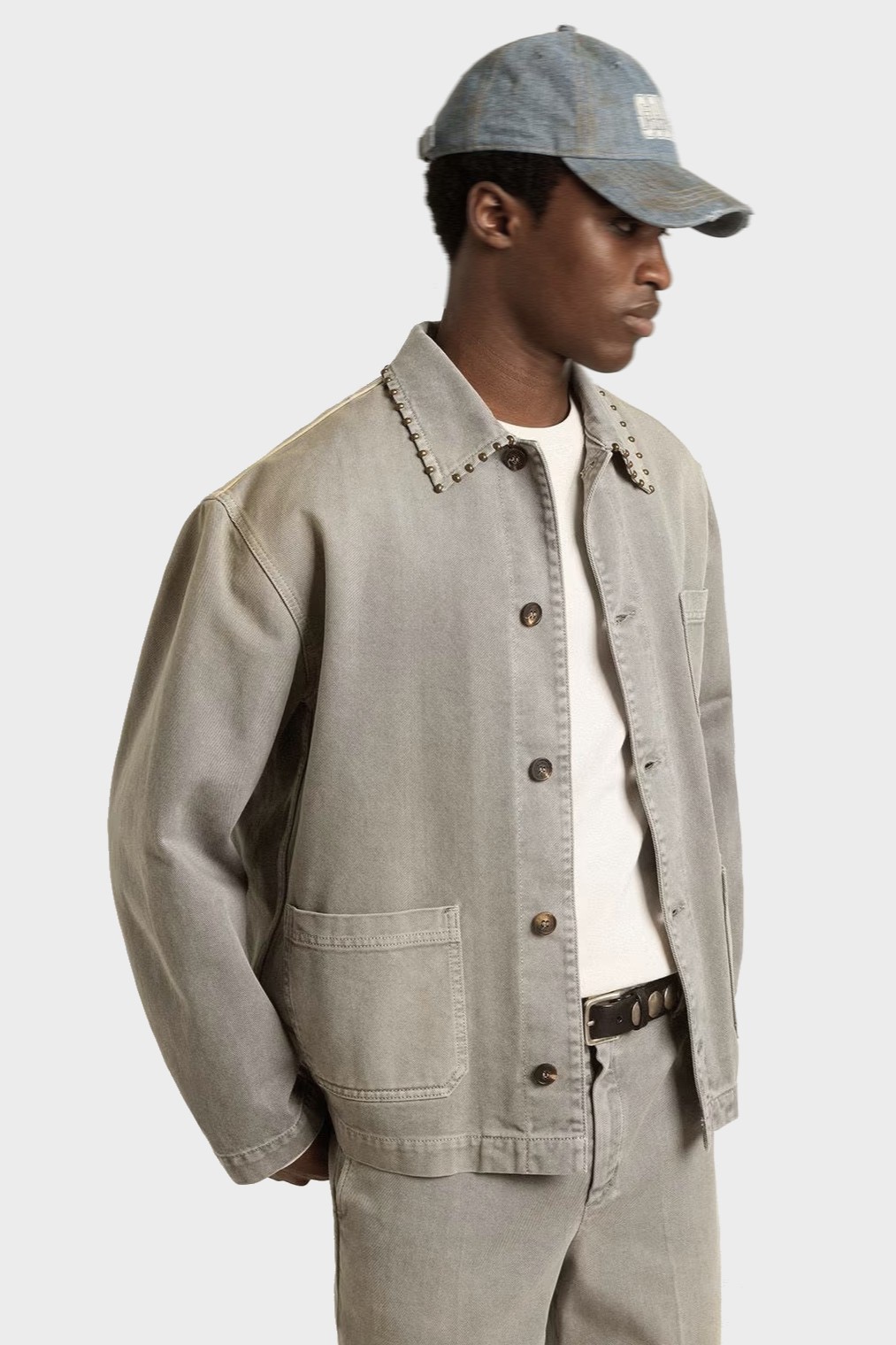 GOLDEN GOOSE Denim Worker Jacket in Grey
