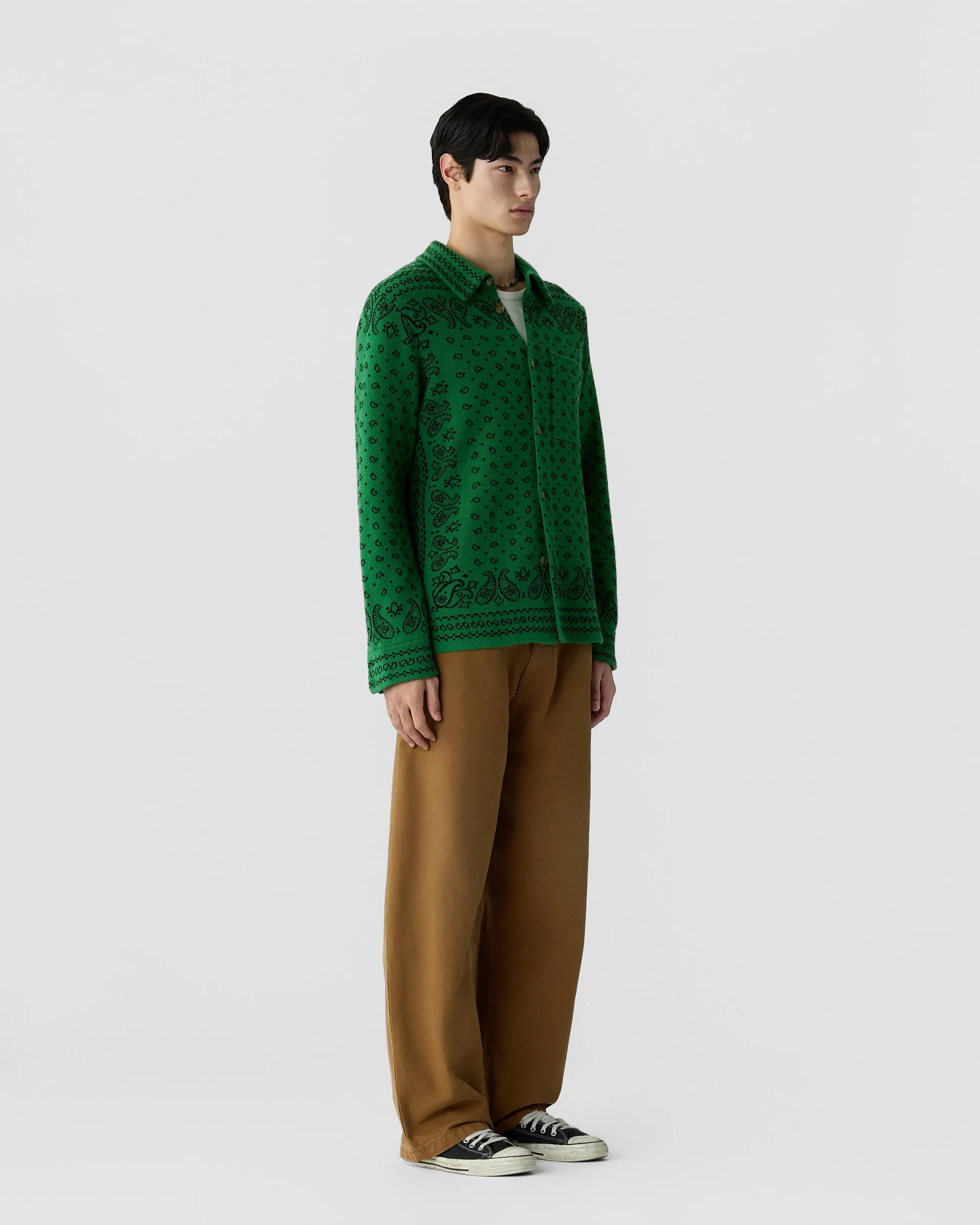 GUEST IN RESIDENCE Wild Rag Work Shirt Green Combo