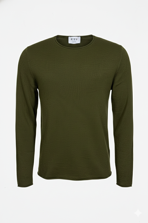 FTC Cashmere Pullover in Bronze Green