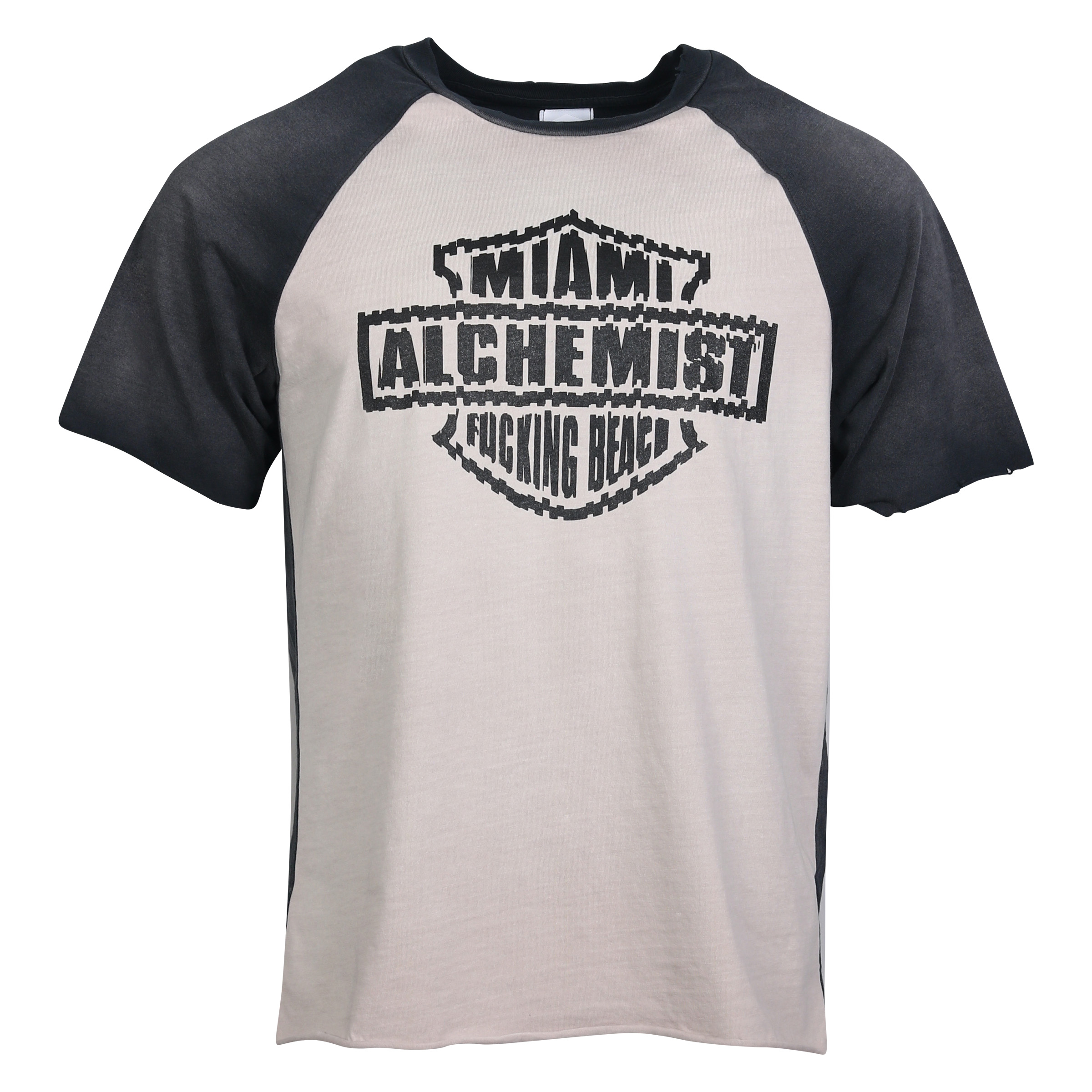 Unisex Alchemist Lincoln Baseball T-Shirt in Washed Black/Ecru