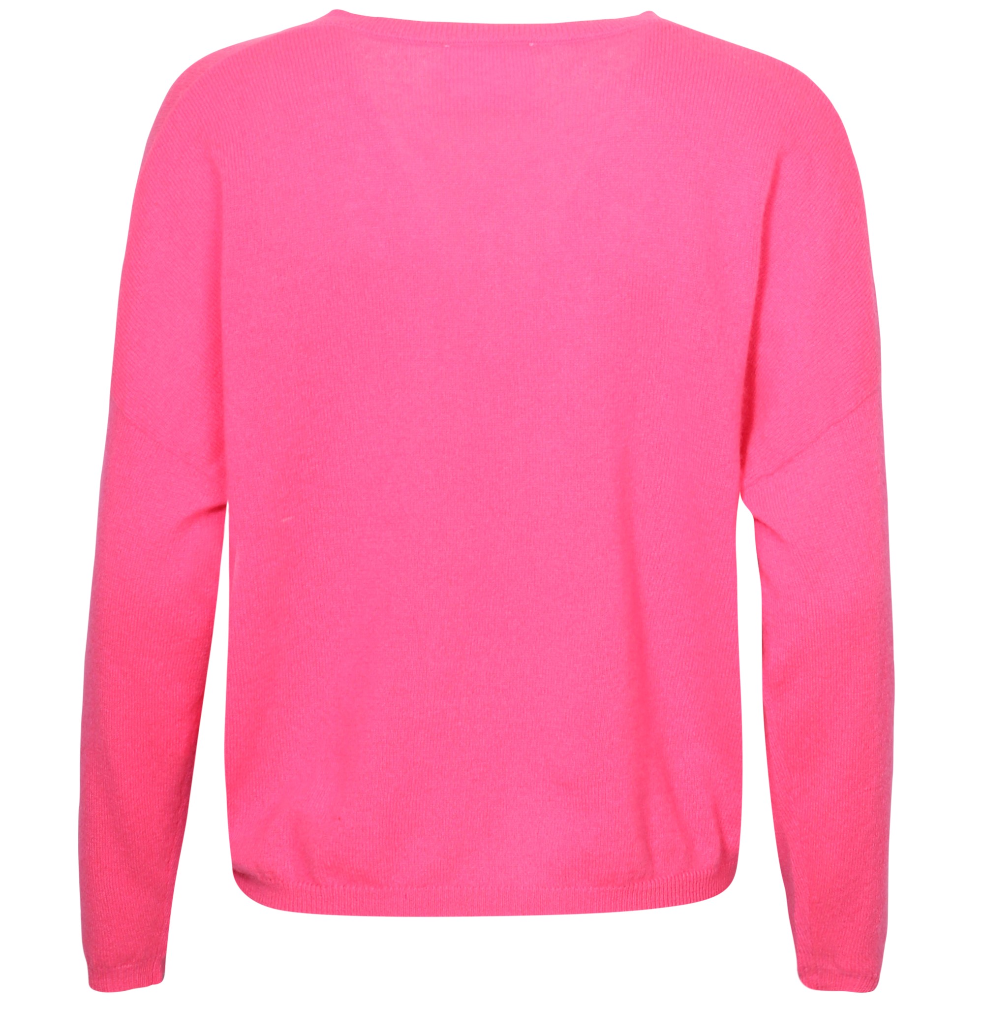 ABSOLUT CASHMERE V-Neck Sweater Alicia in Fluo Pink XS