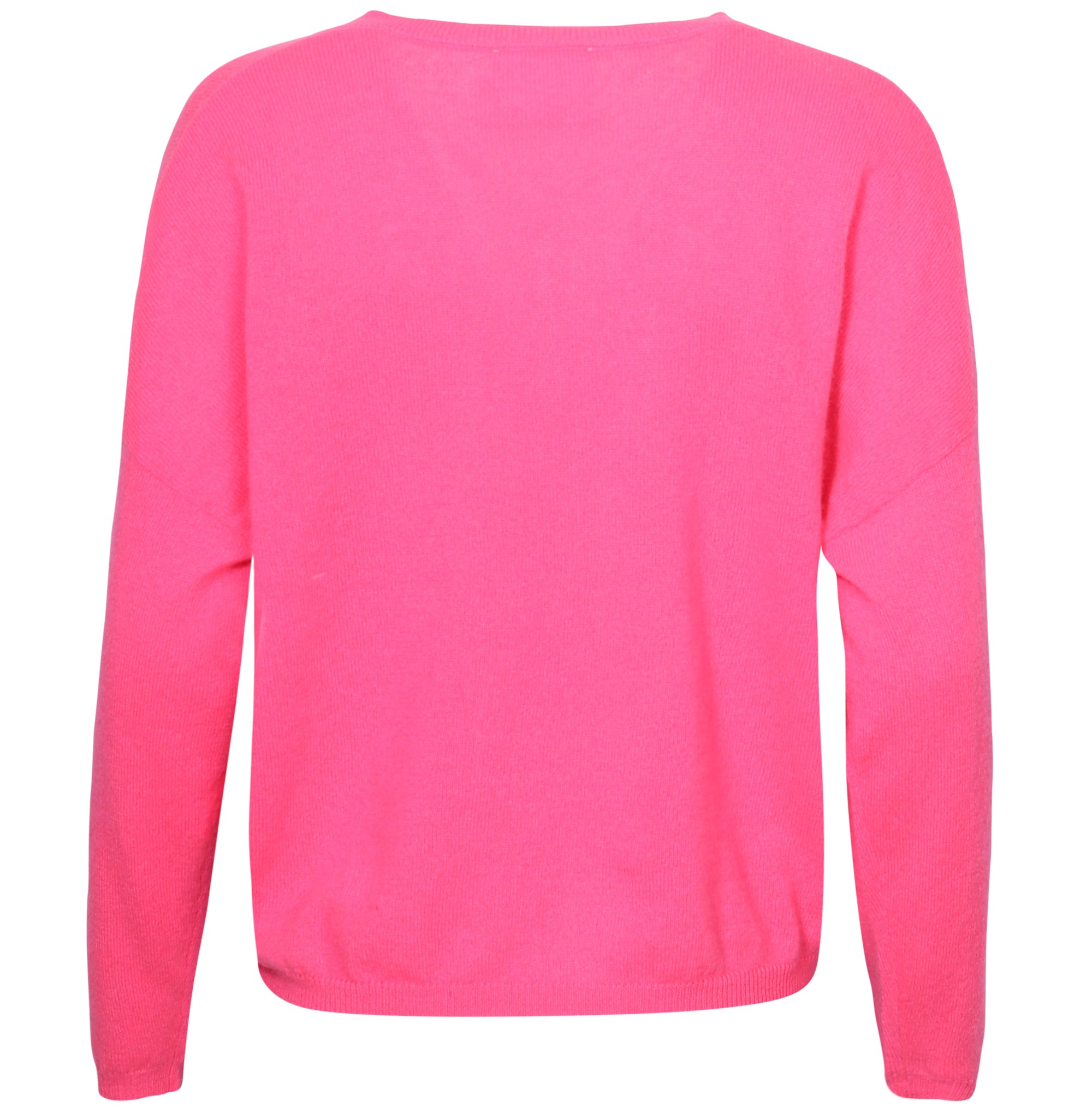 ABSOLUT CASHMERE V-Neck Sweater Alicia in Fluo Pink S