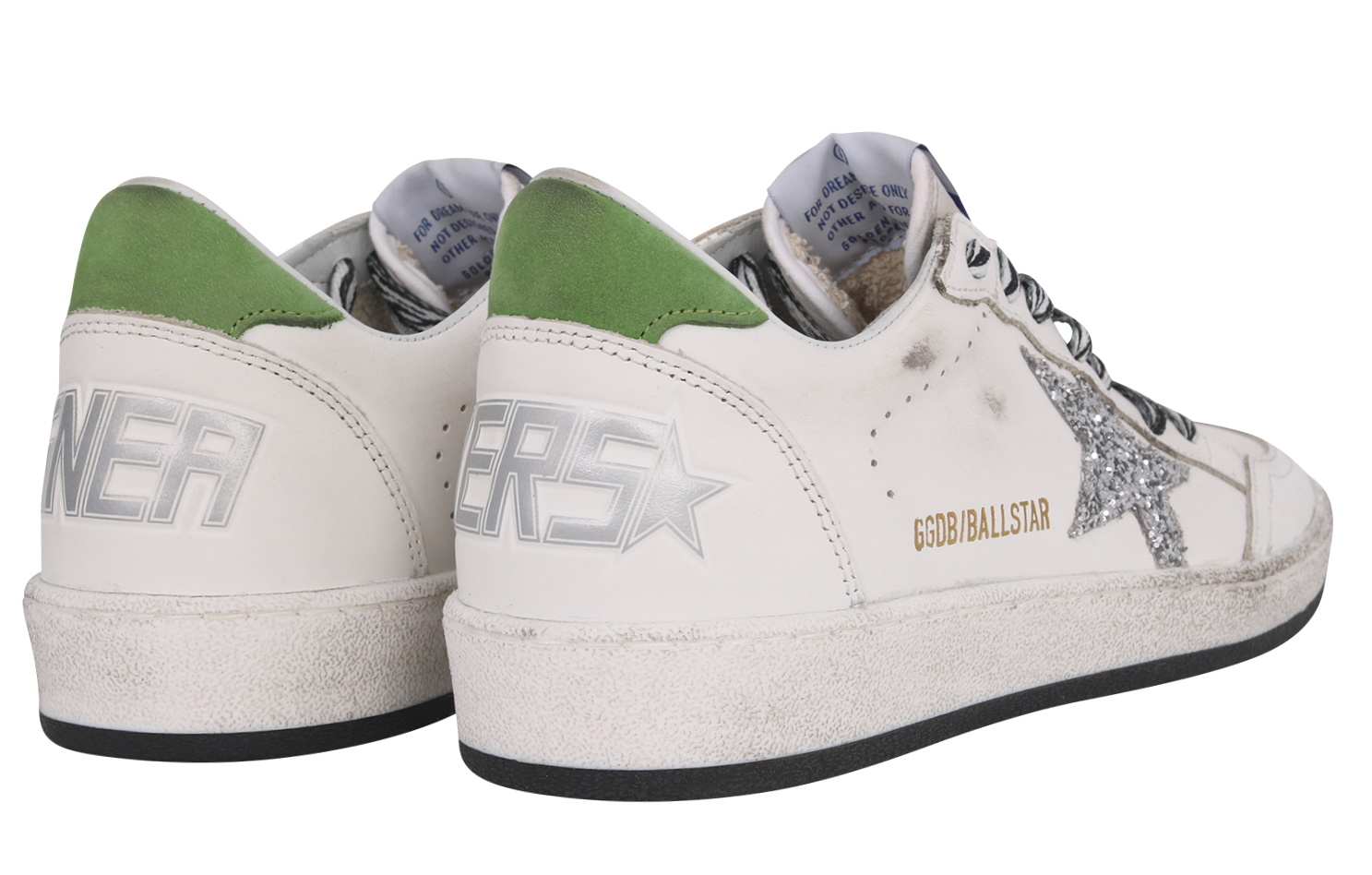 Golden Goose Ballstar Leather Upper Glitter Star Nabuk Heel