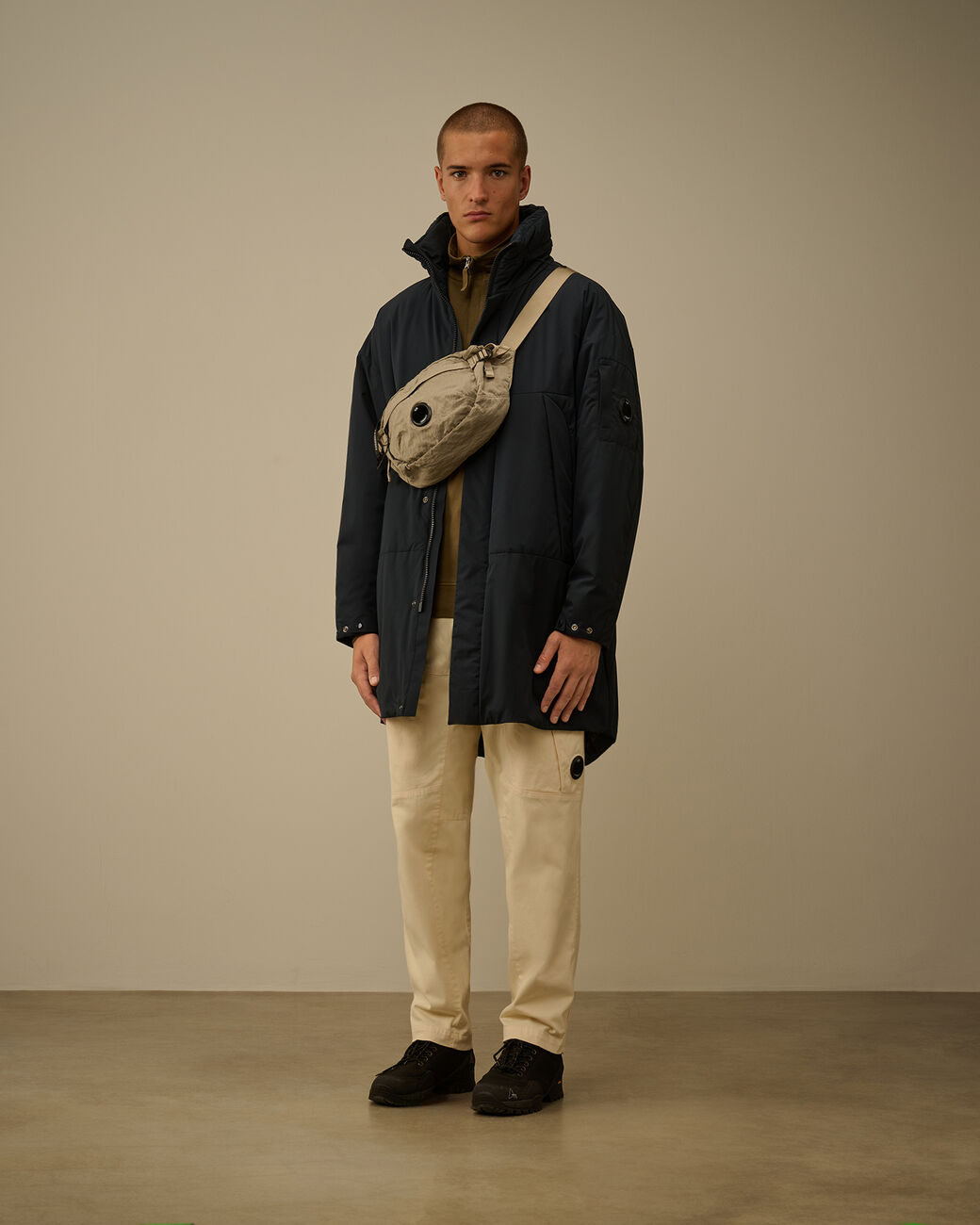 C.P. COMPANY Pro Tek Long Jacket in Total Eclipse