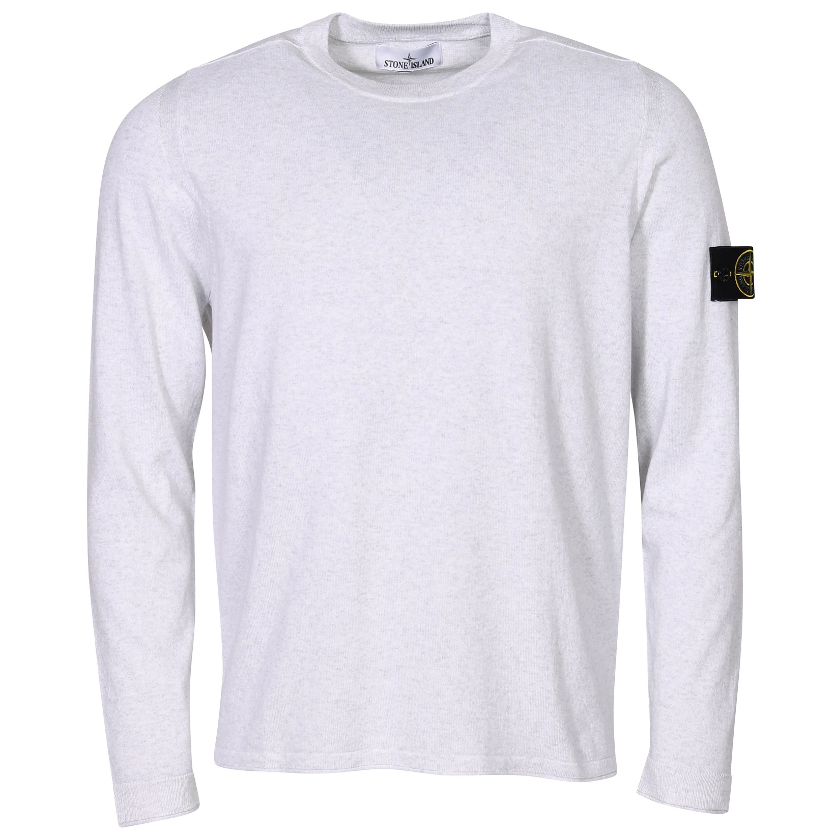 STONE ISLAND Cotton Knit Pullover in Melange Grey XL