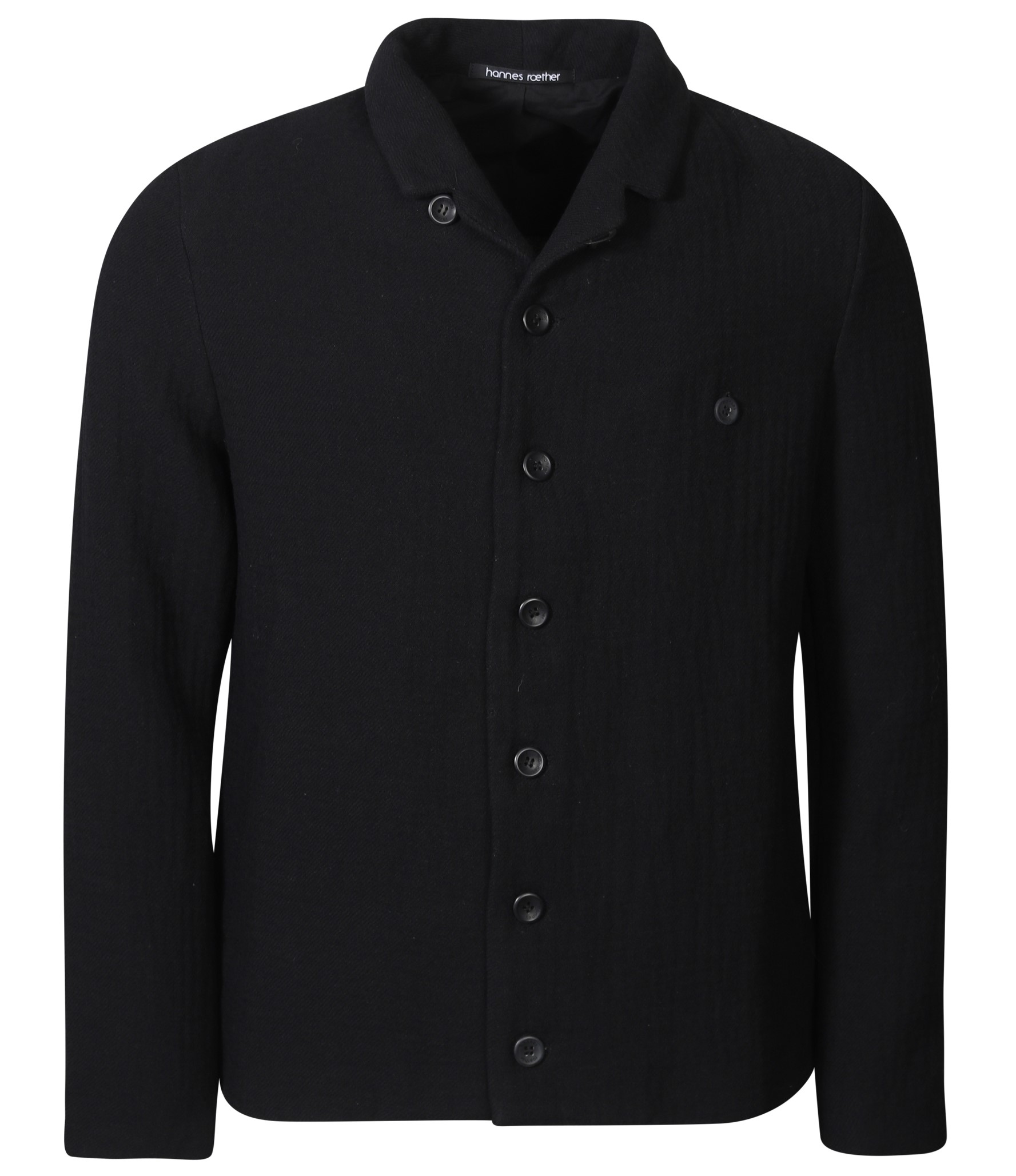 HANNES ROETHER Cotton Wool Jacket in Black