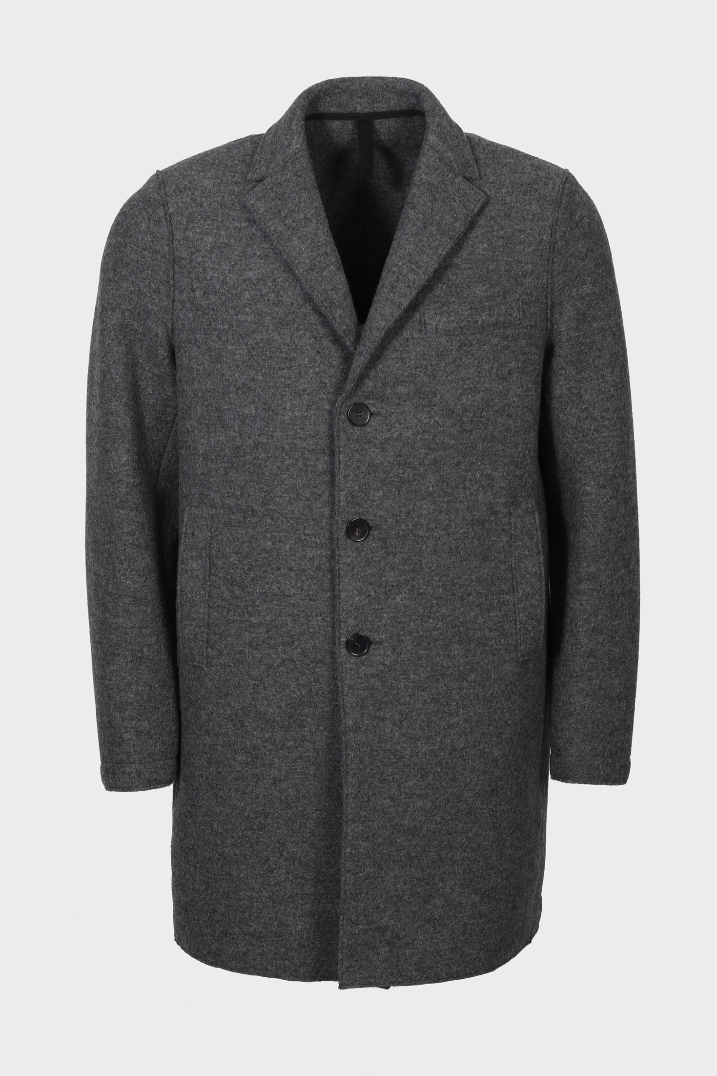 HARRIS WHARF LONDON Boxy Coat Boiled Wool in Grey Melange