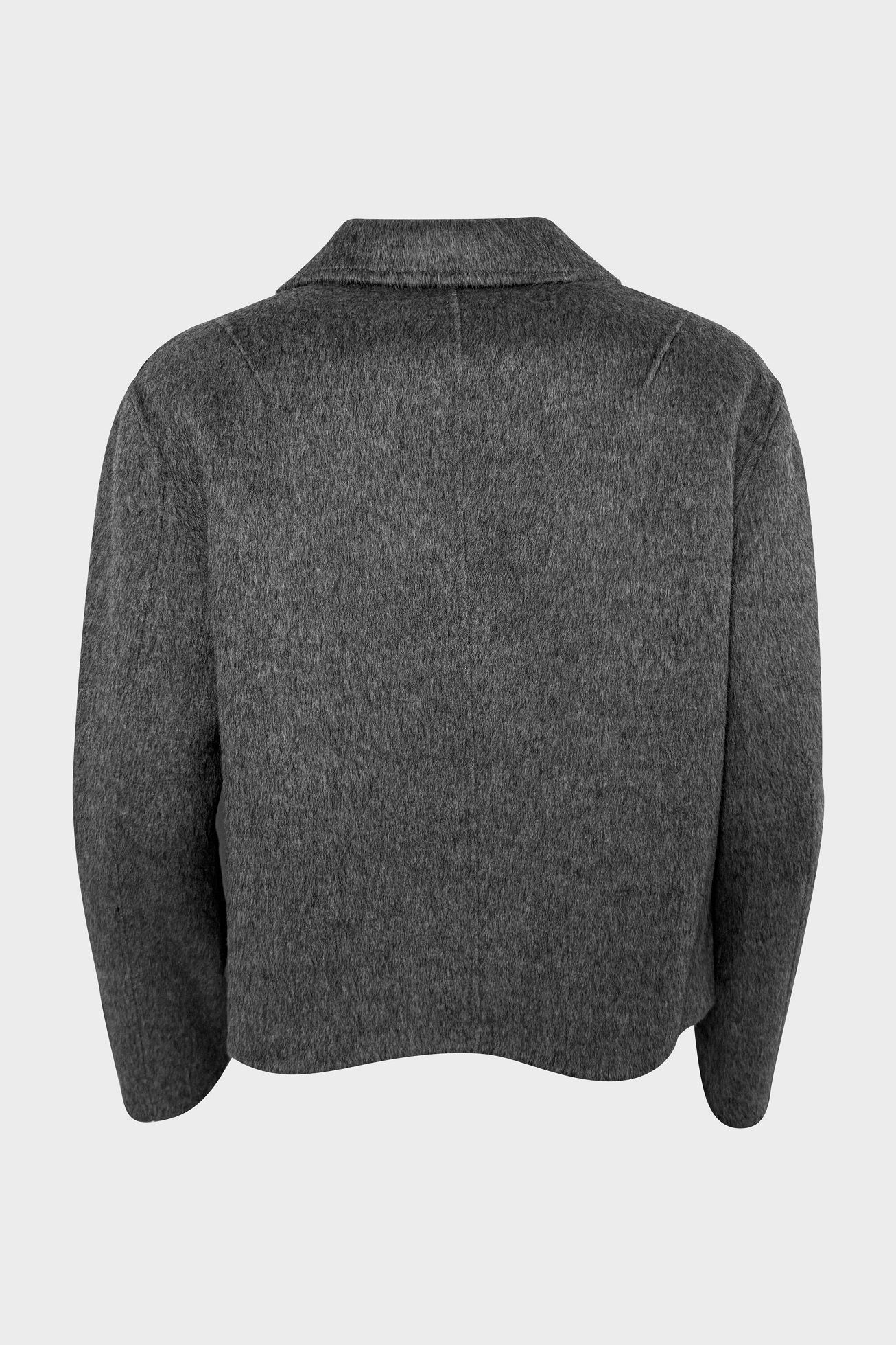 FLONA Cropped Caban Jacket in Grey Melange
