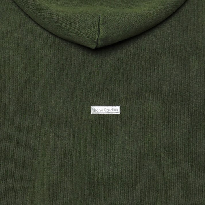 Acne Studios Vintage Cropped Hoodie in Moss Green L