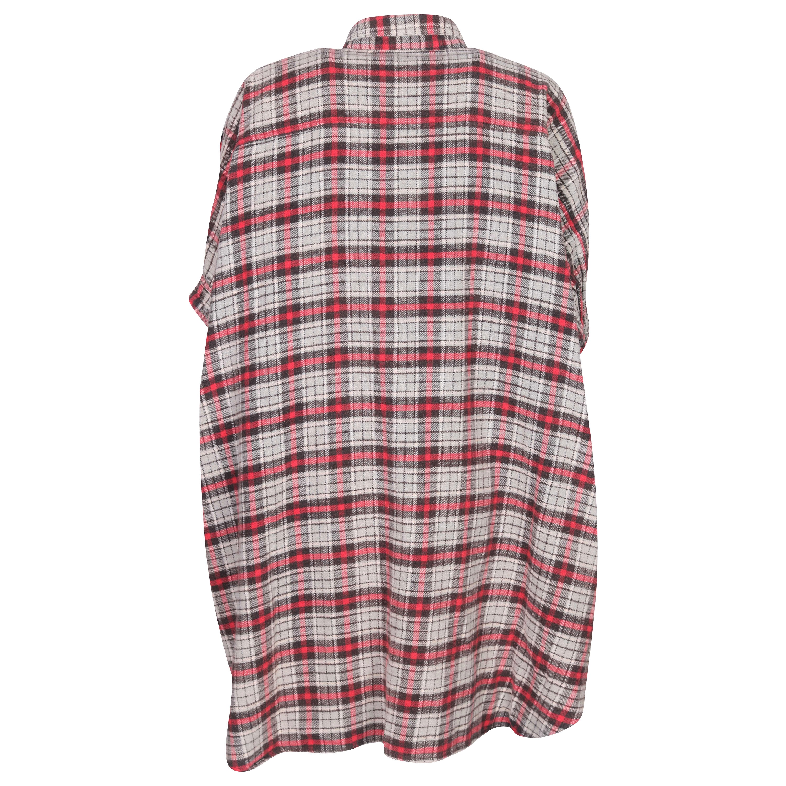 R13 Check Oversized Dress Grey/Red/Brown M