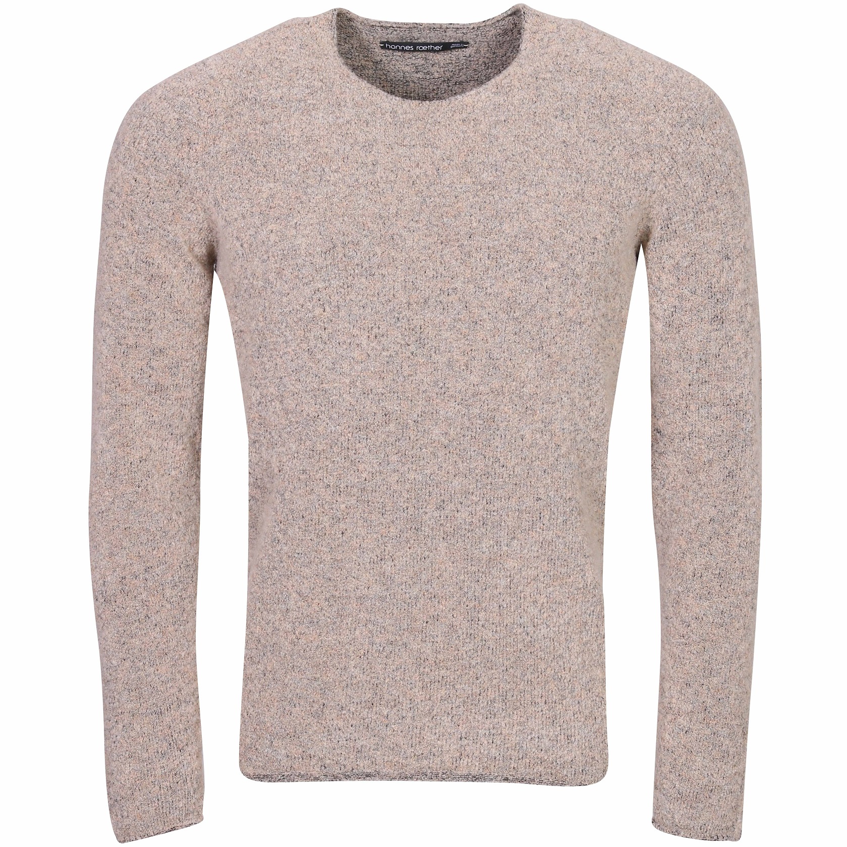 Hannes Roether Fluffy Knit Sweater Sober in Beige/Black