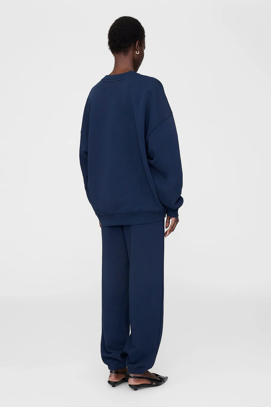 ANINE BING Karter Jogger Framed Monogram in Washed Navy