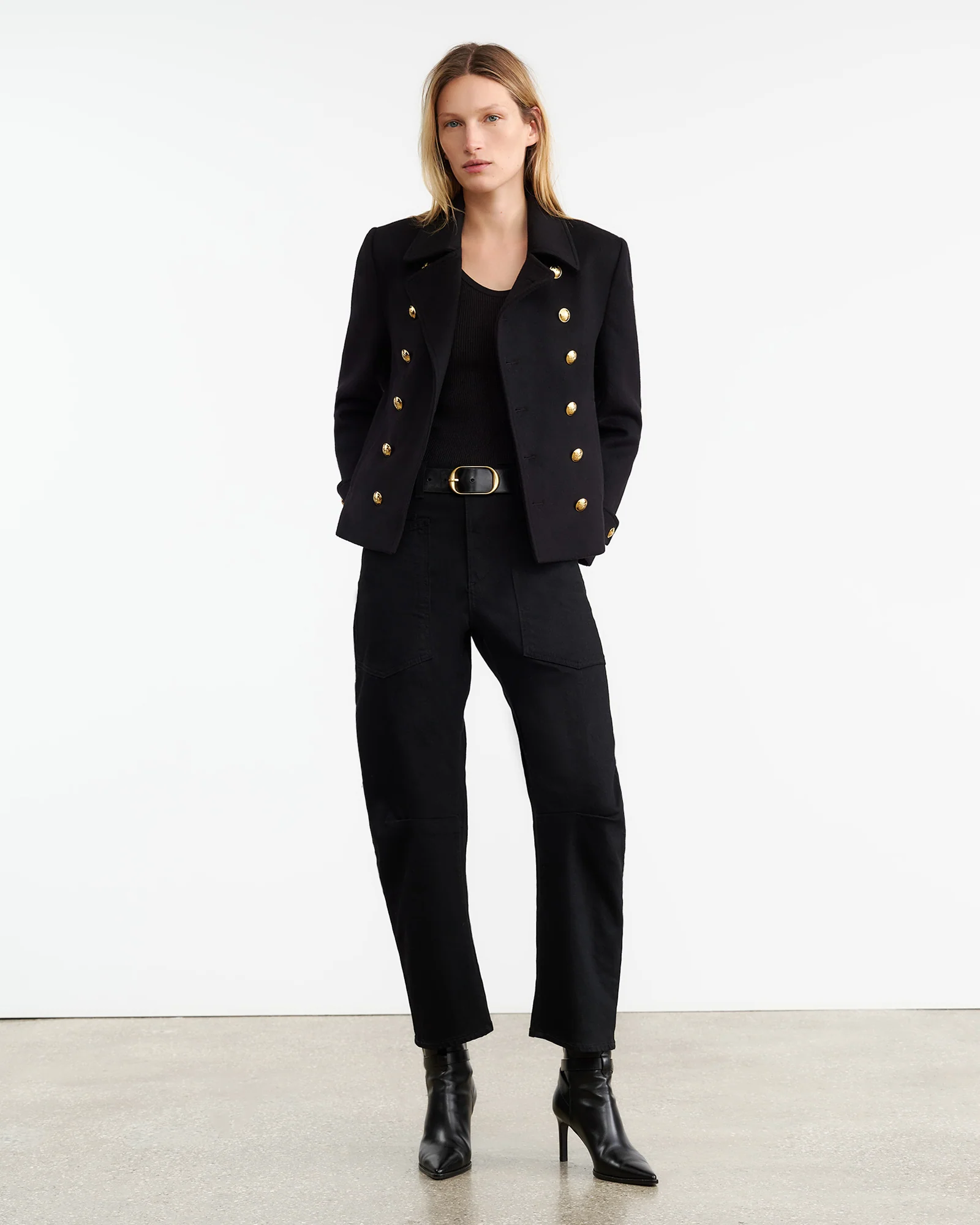 NILI LOTAN Barrel Fit Jeans in Black