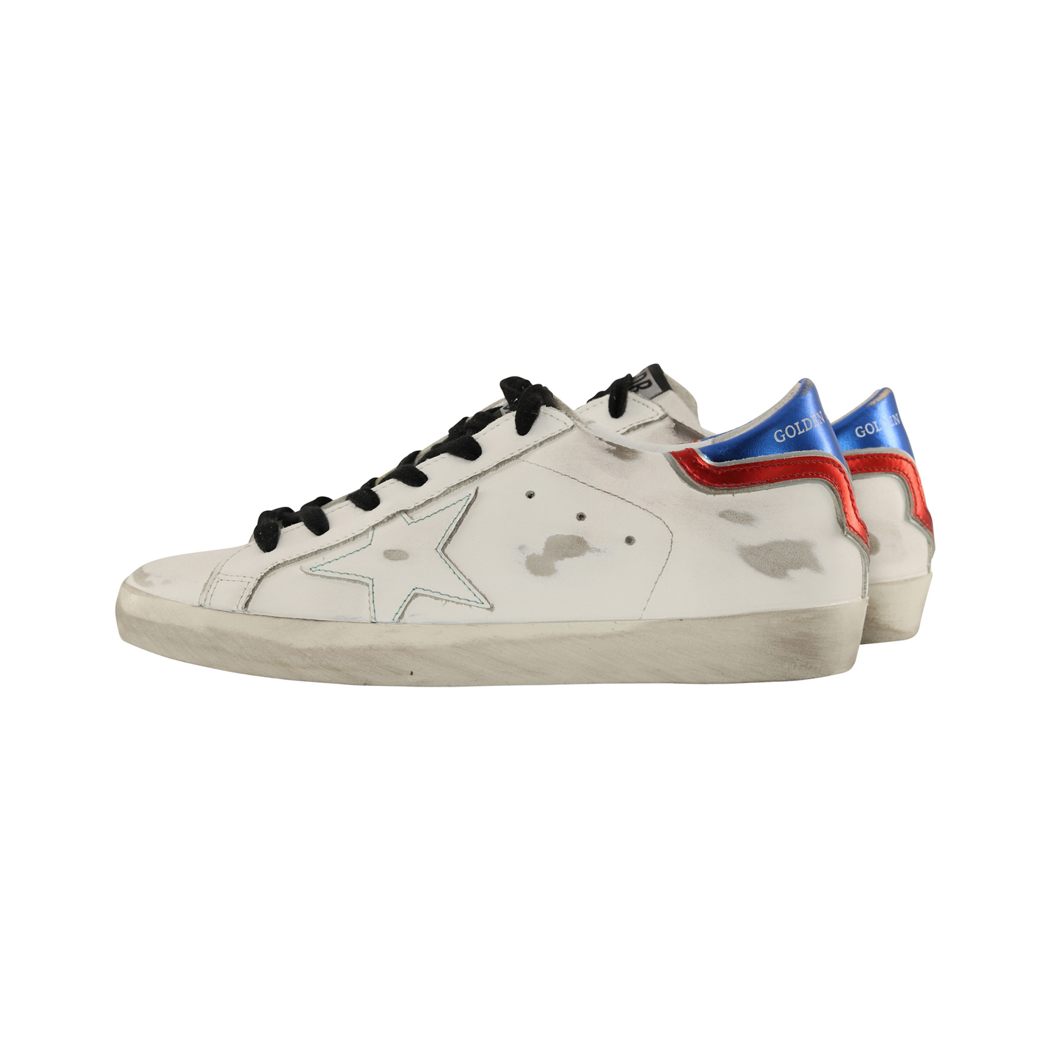 Golden Goose Sneaker Superstar White/Blue/Red