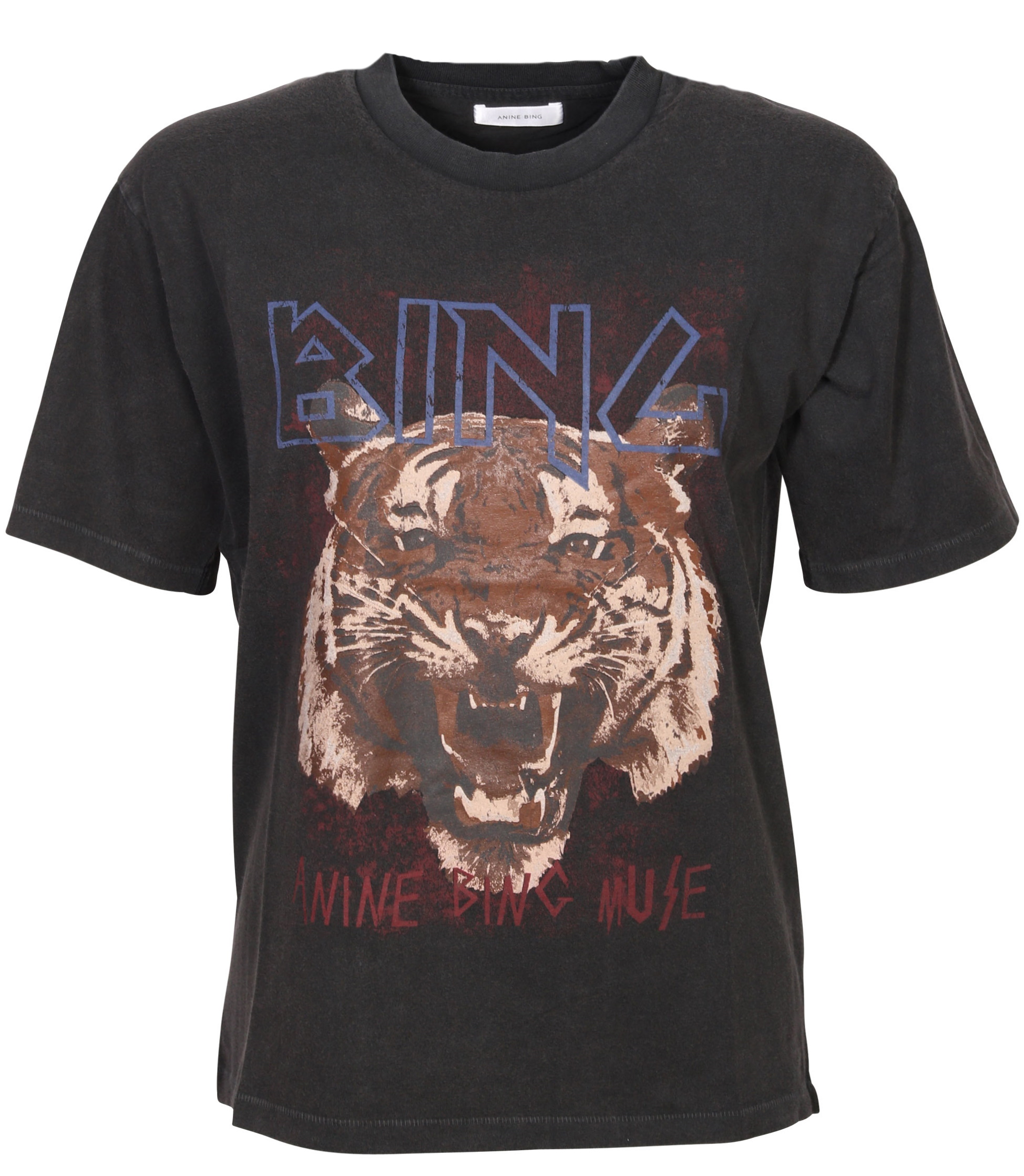 Anine Bing Tiger T-Shirt Vintage Black