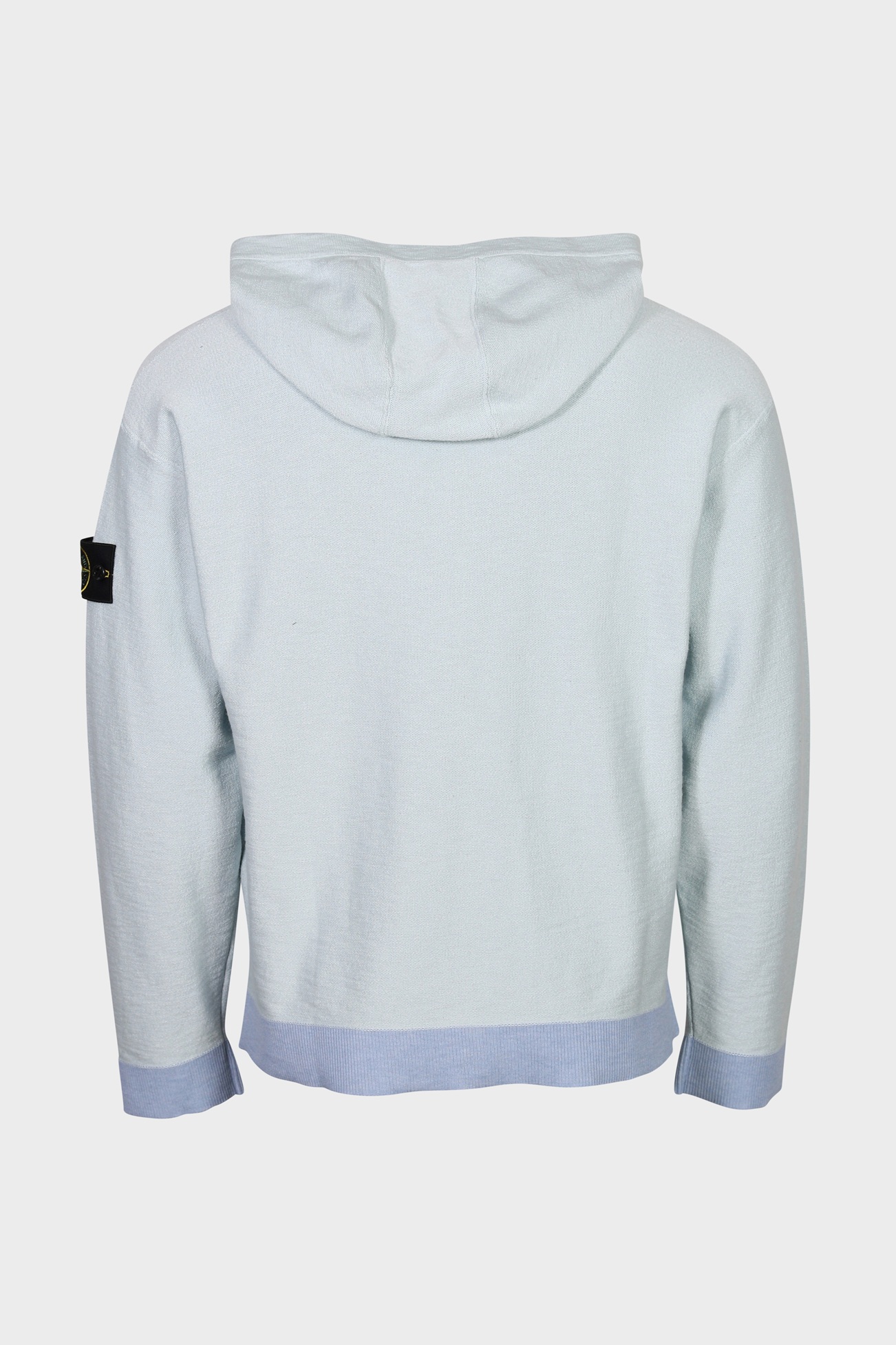 STONE ISLAND Summer Knit Zip Hoodie in Light Blue