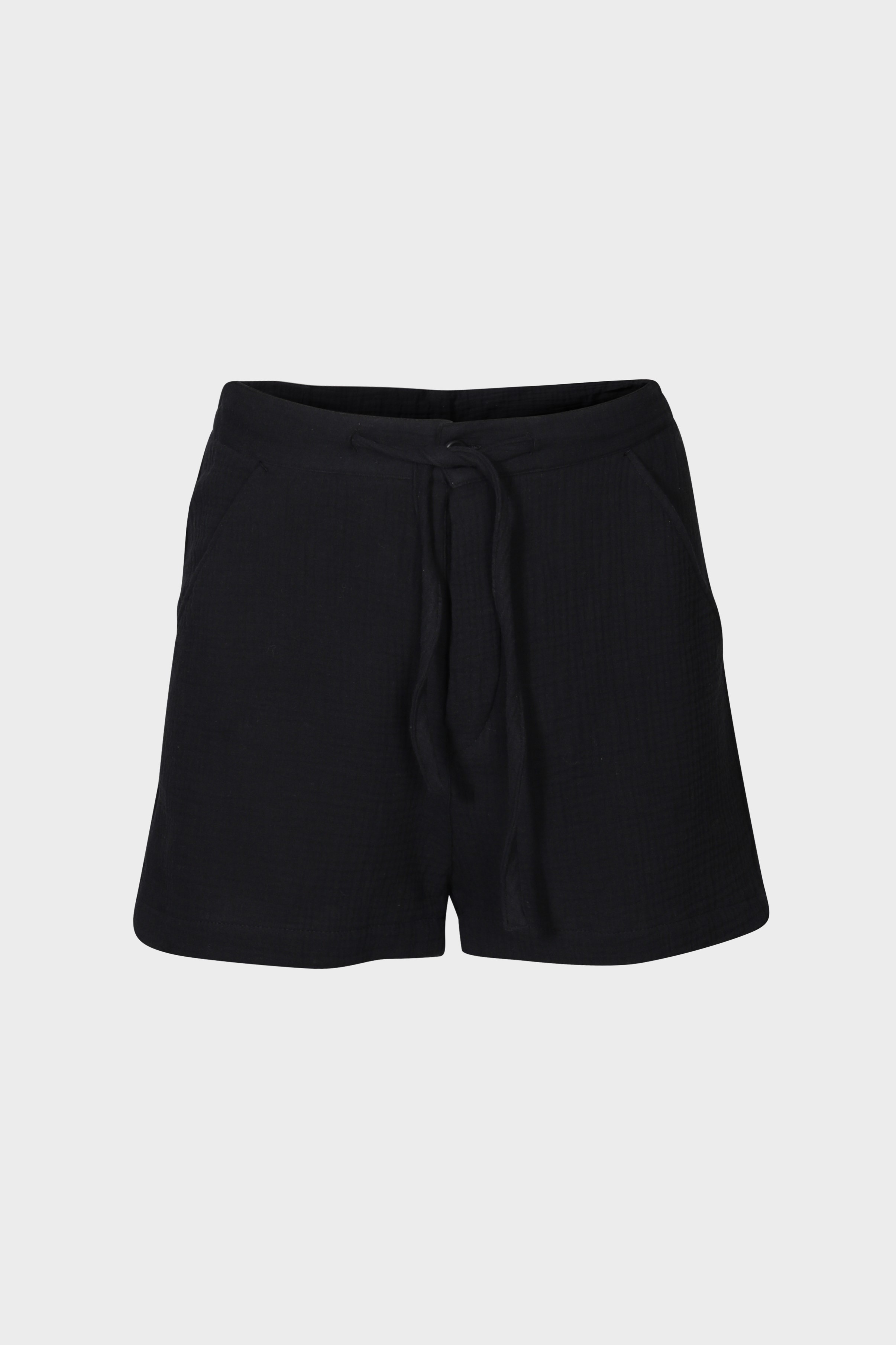 HANNES ROETHER Mousseline Shorts in Black