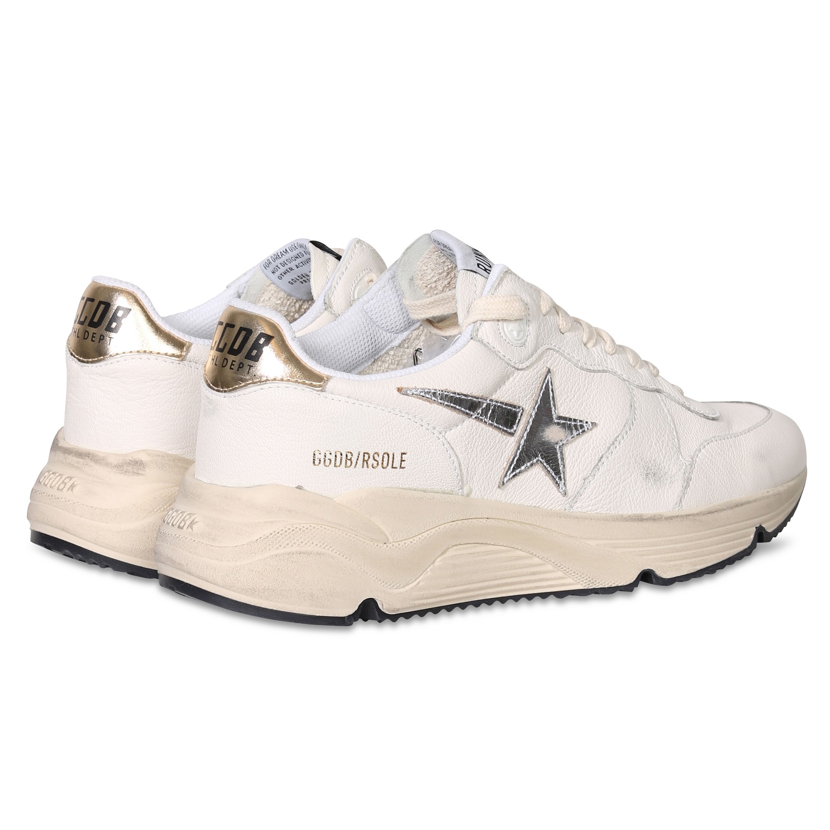 GOLDEN GOOSE Sneaker Running in Cream/Silver/Gold 36