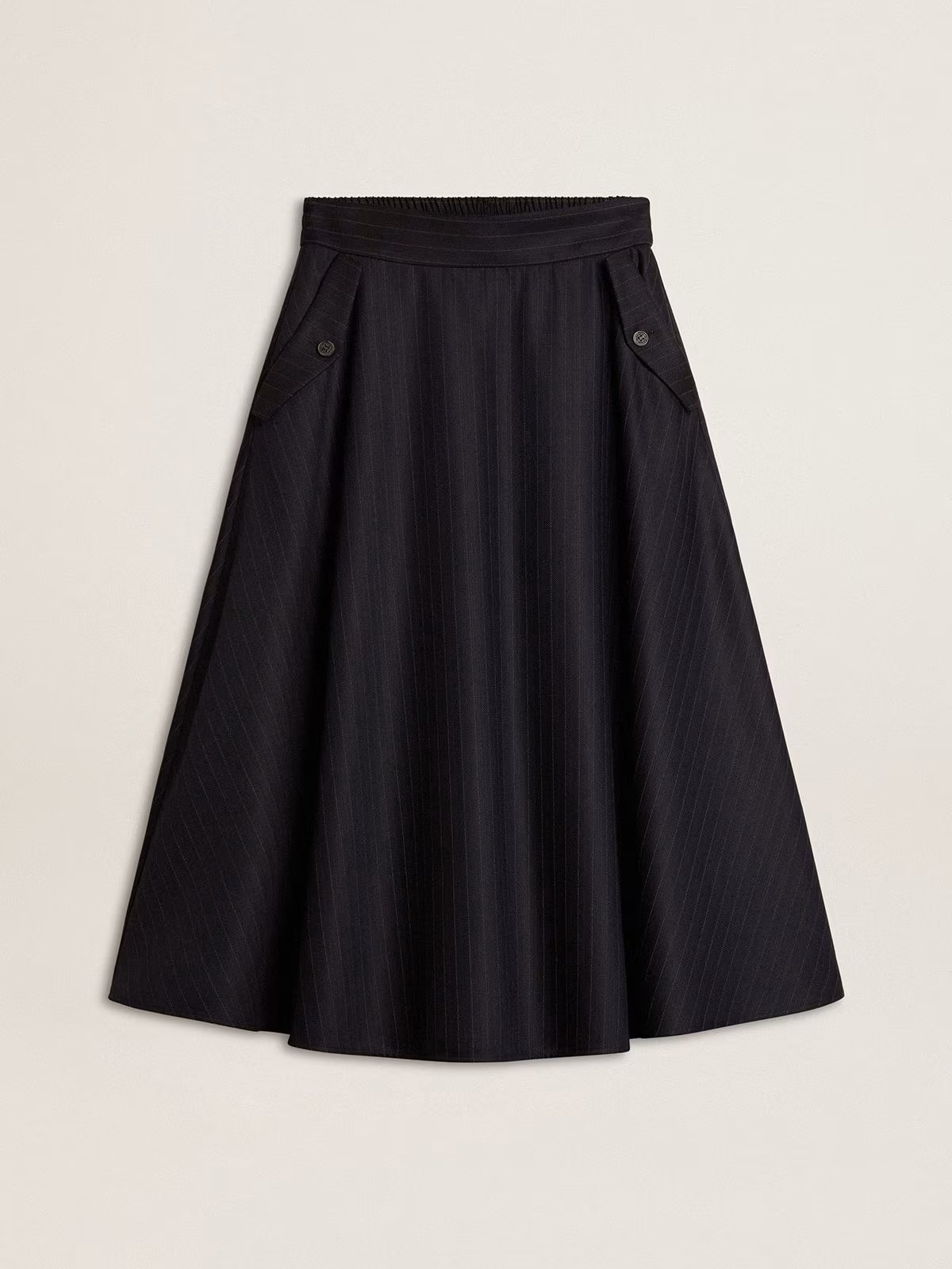 GOLDEN GOOSE Oversize Pinstripe Skirt in Navy