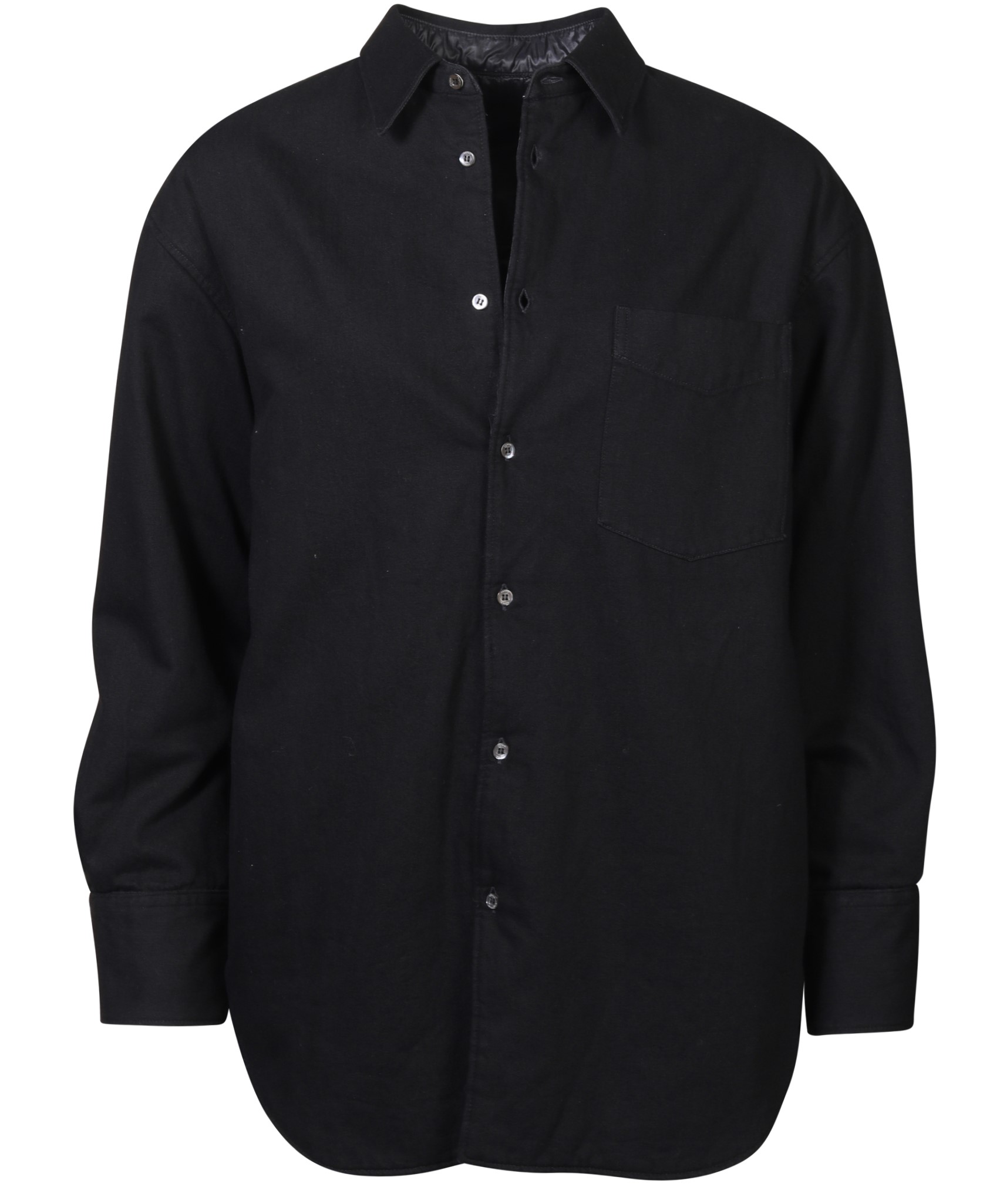 ASPESI Soft Padded Wool Overshirt in Black
