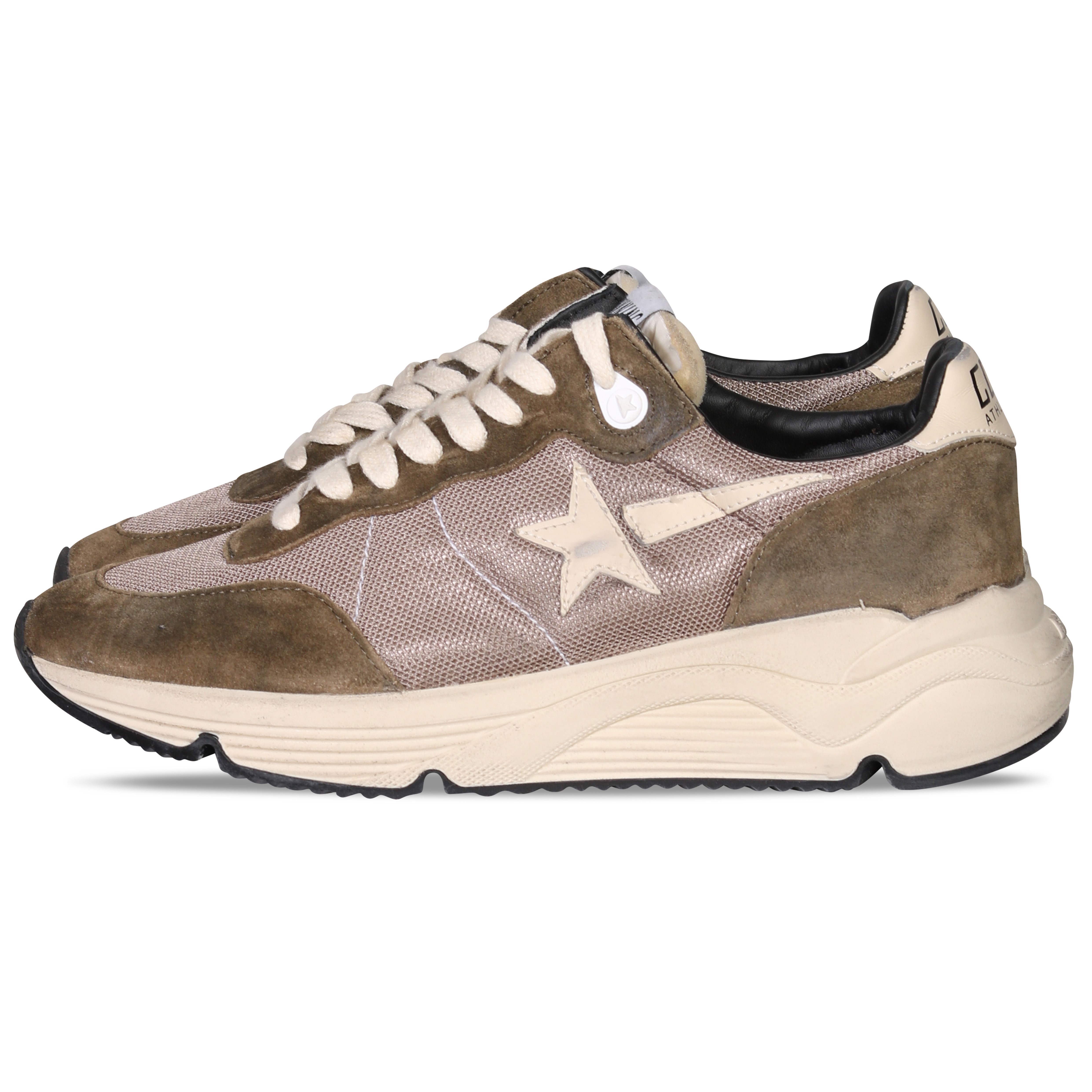 Golden Goose Sneaker Running in Olive/Cream