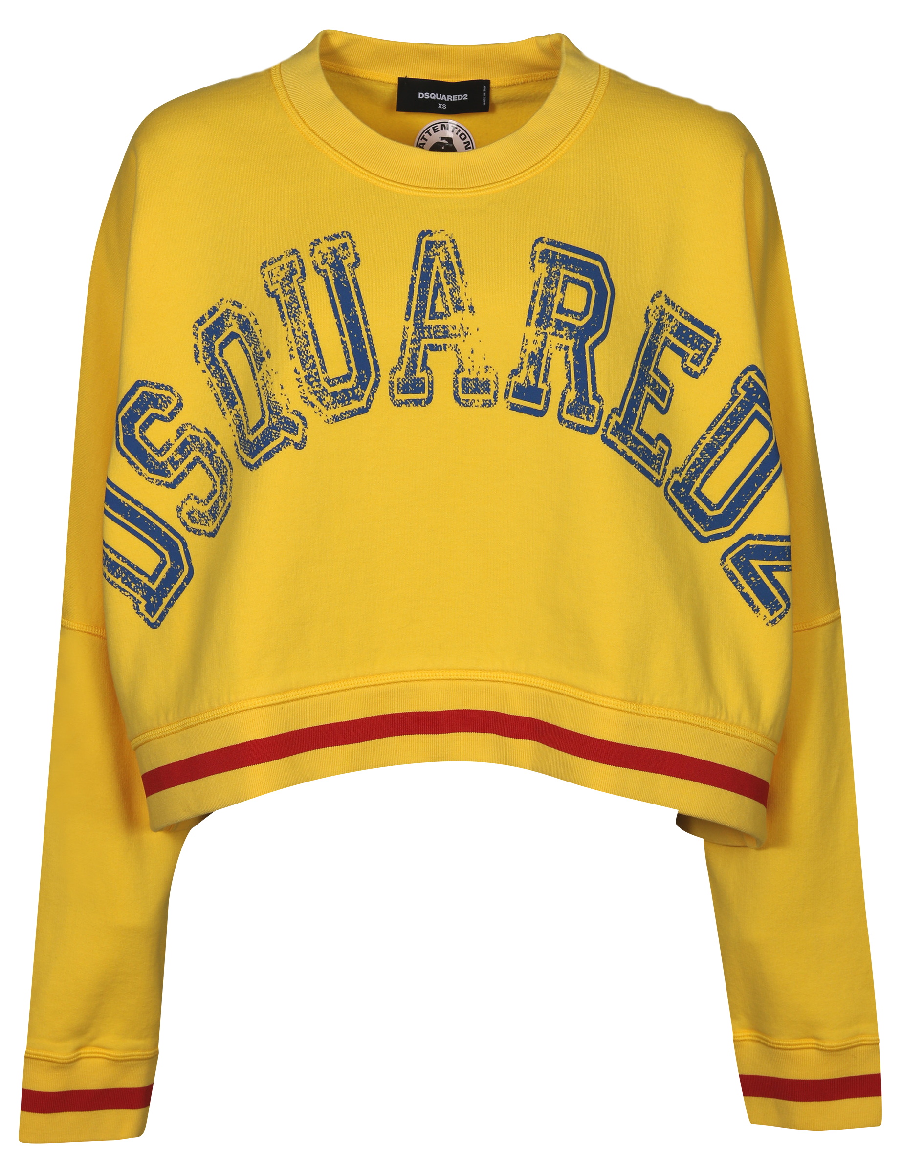 Dsquared Cropped Sweatshirt Yellow Printed