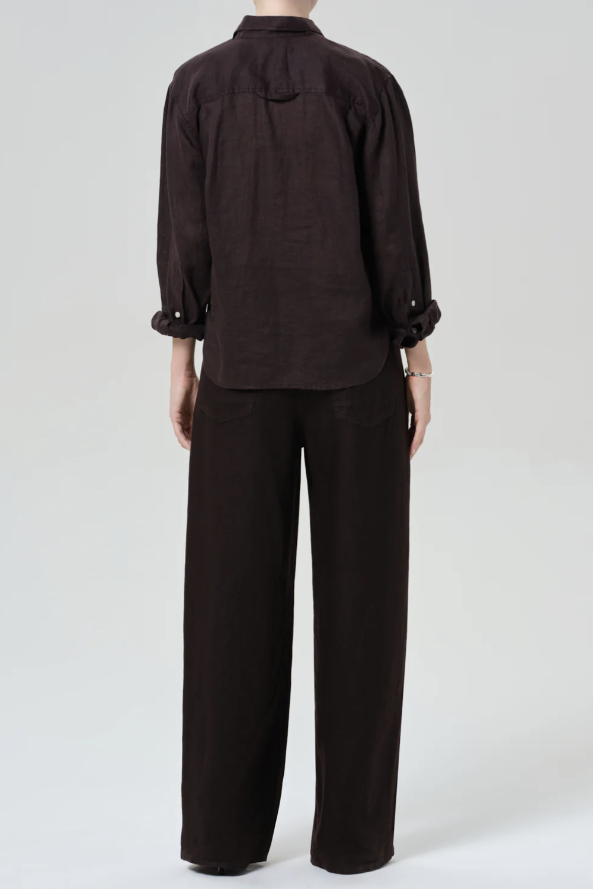 CITIZENS OF HUMANITY Brynn Drawstring Linen Pant in Chocolate