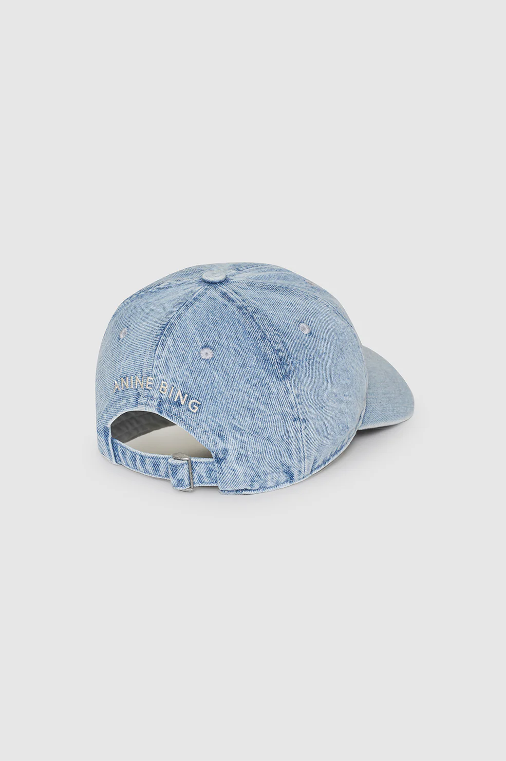 ANINE BING Baseball Cap in Bleached Denim