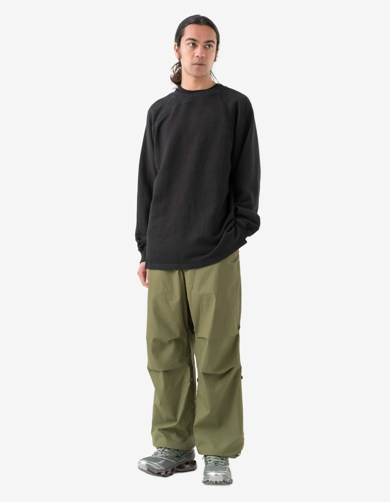 MAHARISHI 6002 Asym Monk Organic Hemp Sweatshirt in Black XXL