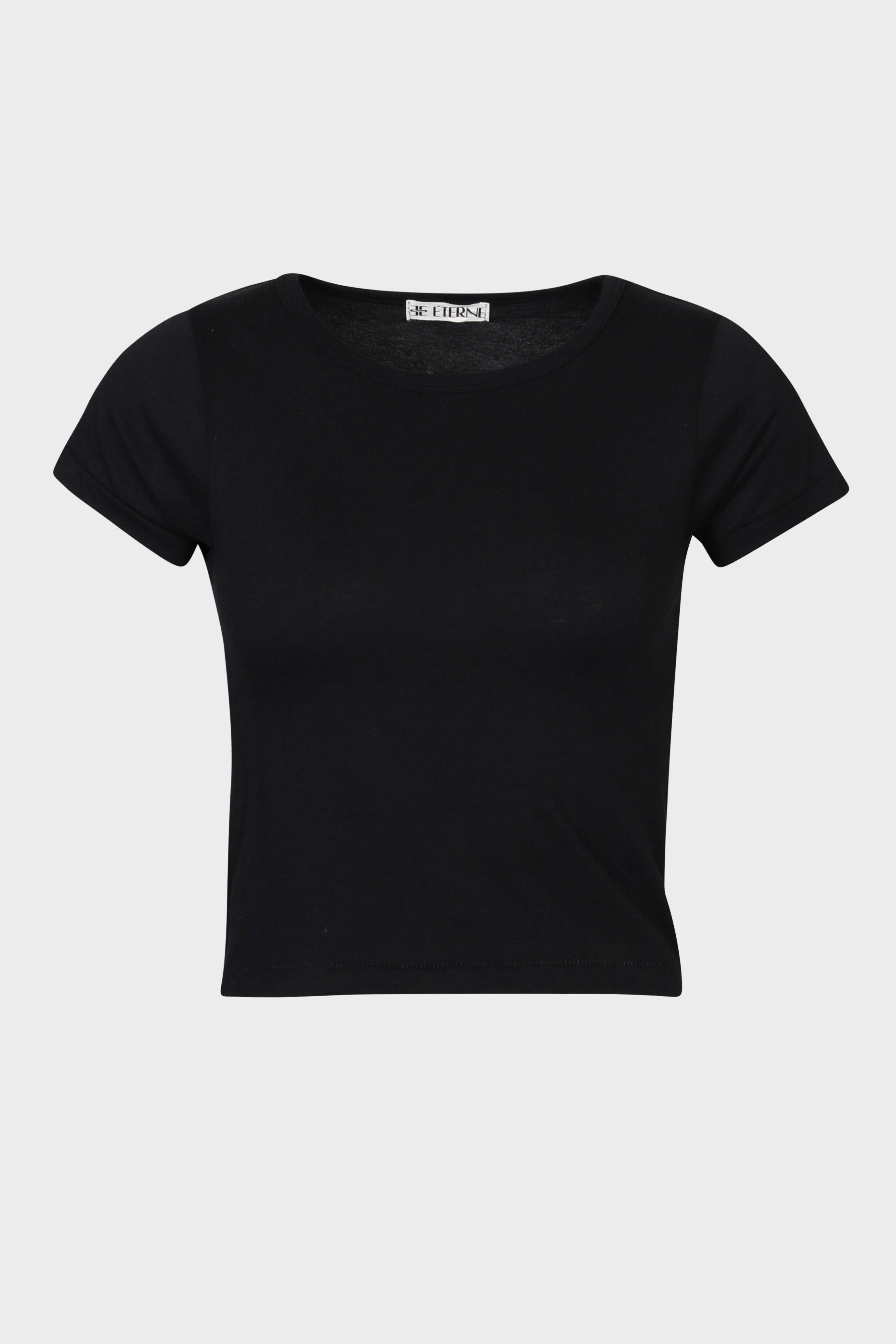 ÉTERNE Short Sleeve Baby Tee in Black S