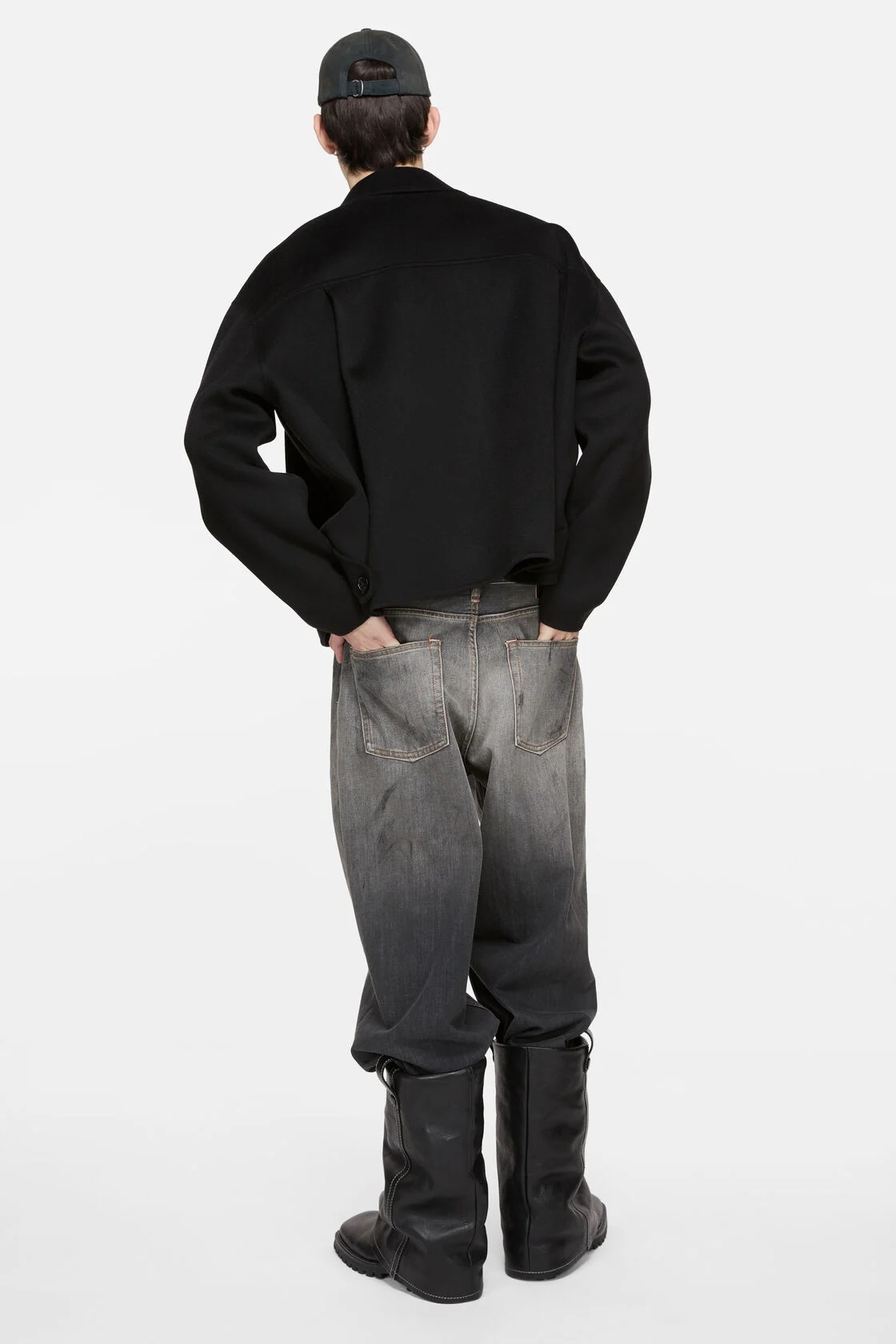 ACNE STUDIOS Boxy Fit Wool Jacket in Black