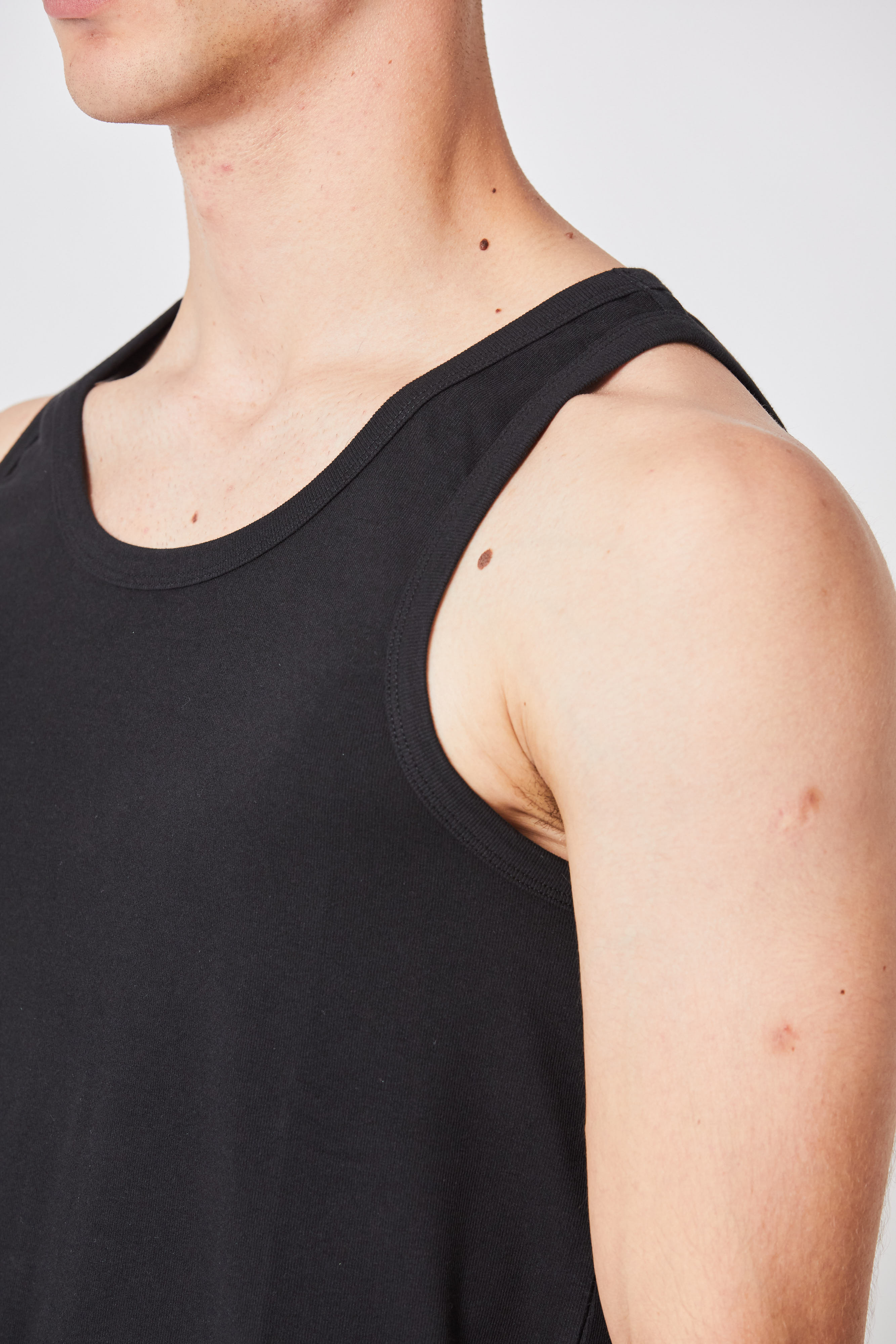 Thom Krom Oversize Rib Tank in Black