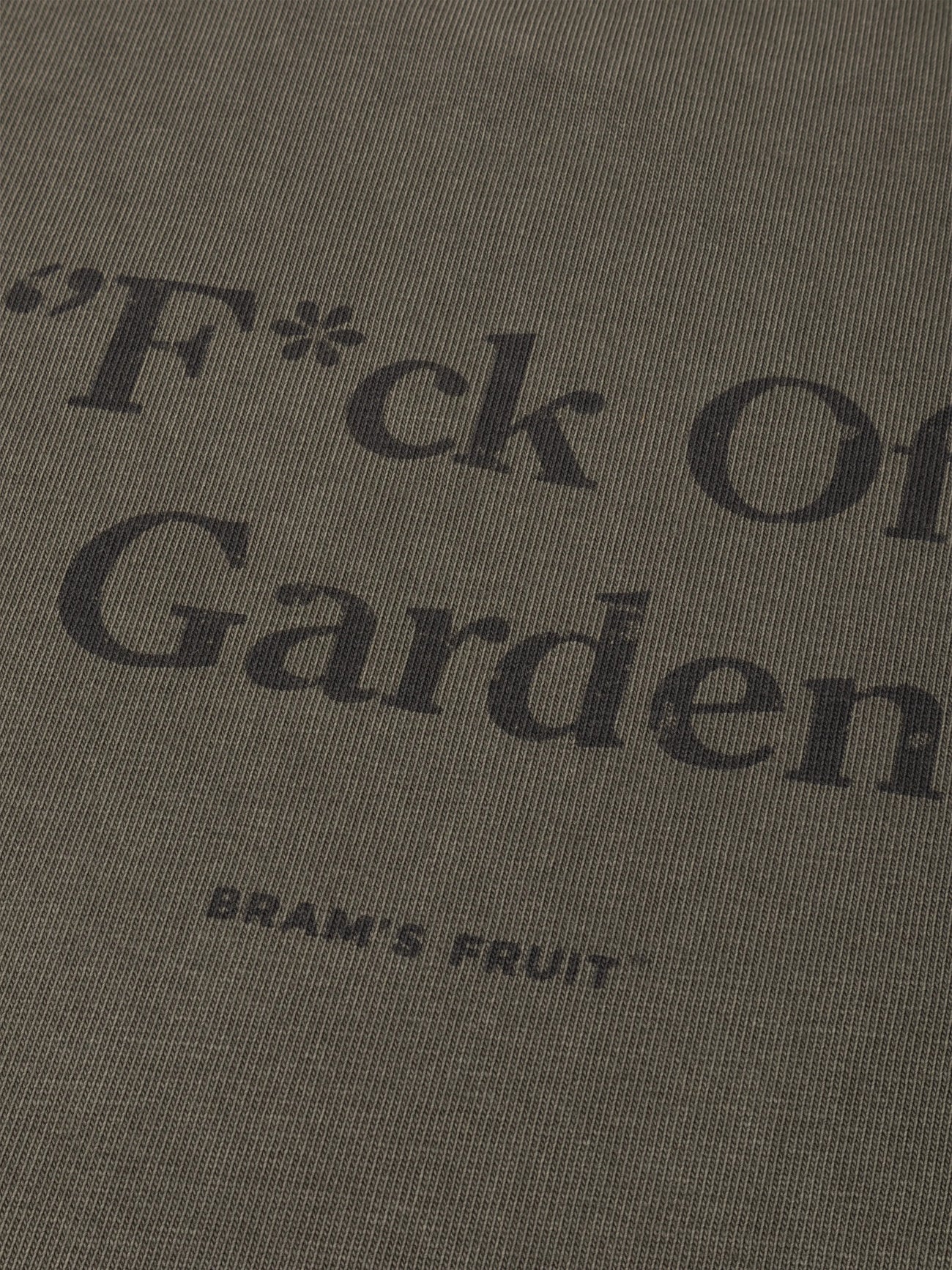 BRAM'S FRUIT ''F*ck Off'' Distressed T-Shirt in Washed Charcoal