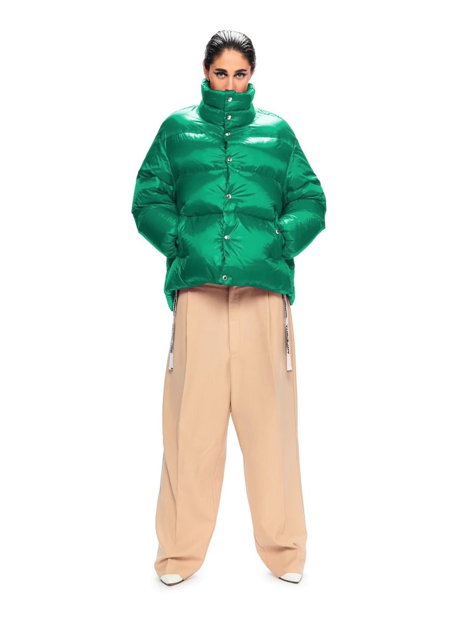 Khrisjoy Iconic Puffer Oversized Jacket in Emerald Green