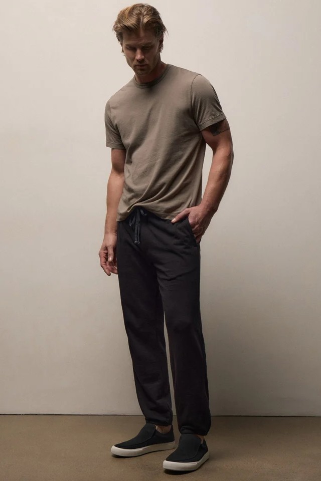 JAMES PERSE Vintage French Terry Sweatpant in Black