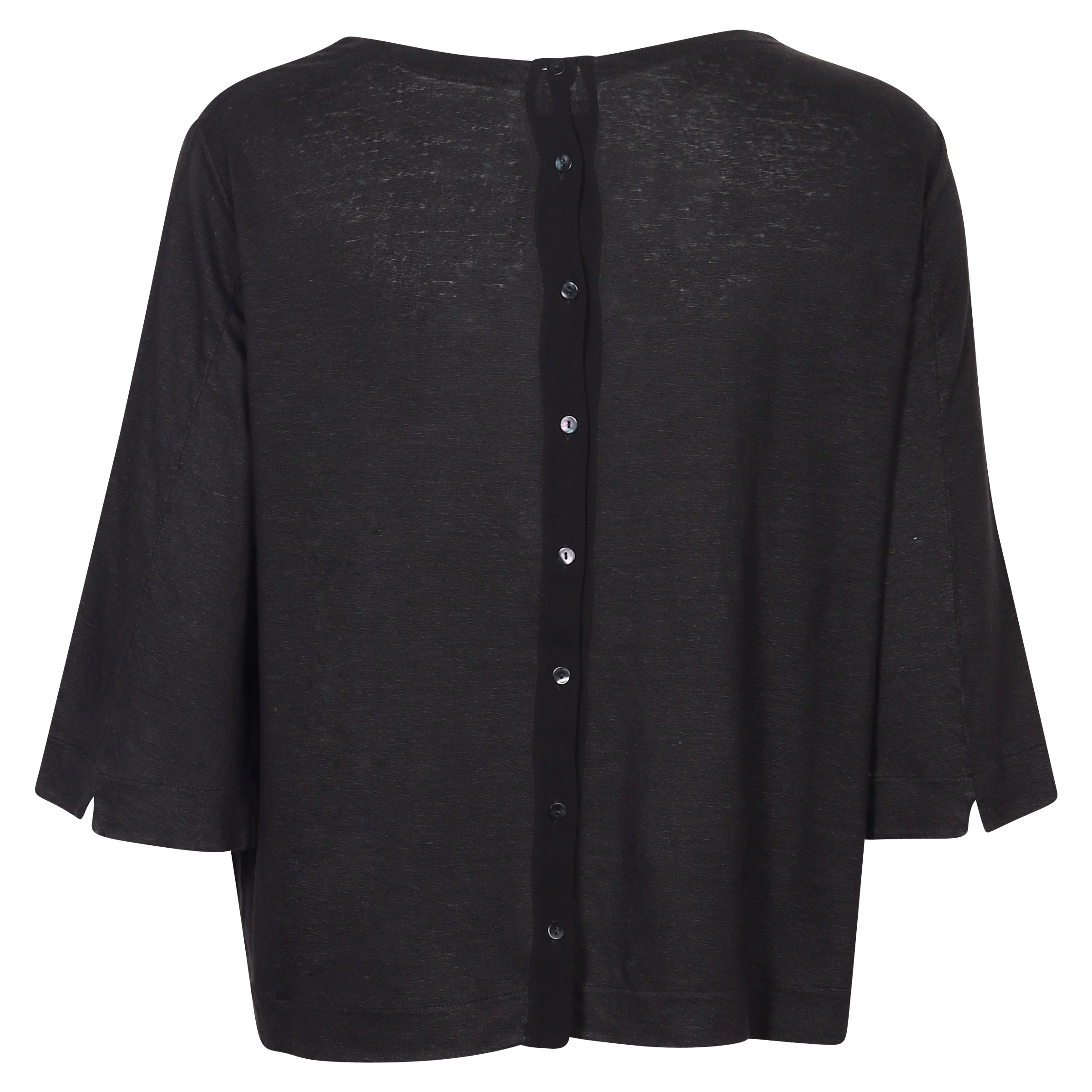 Transit Par Such T-Shirt Black Buttoned On The Back