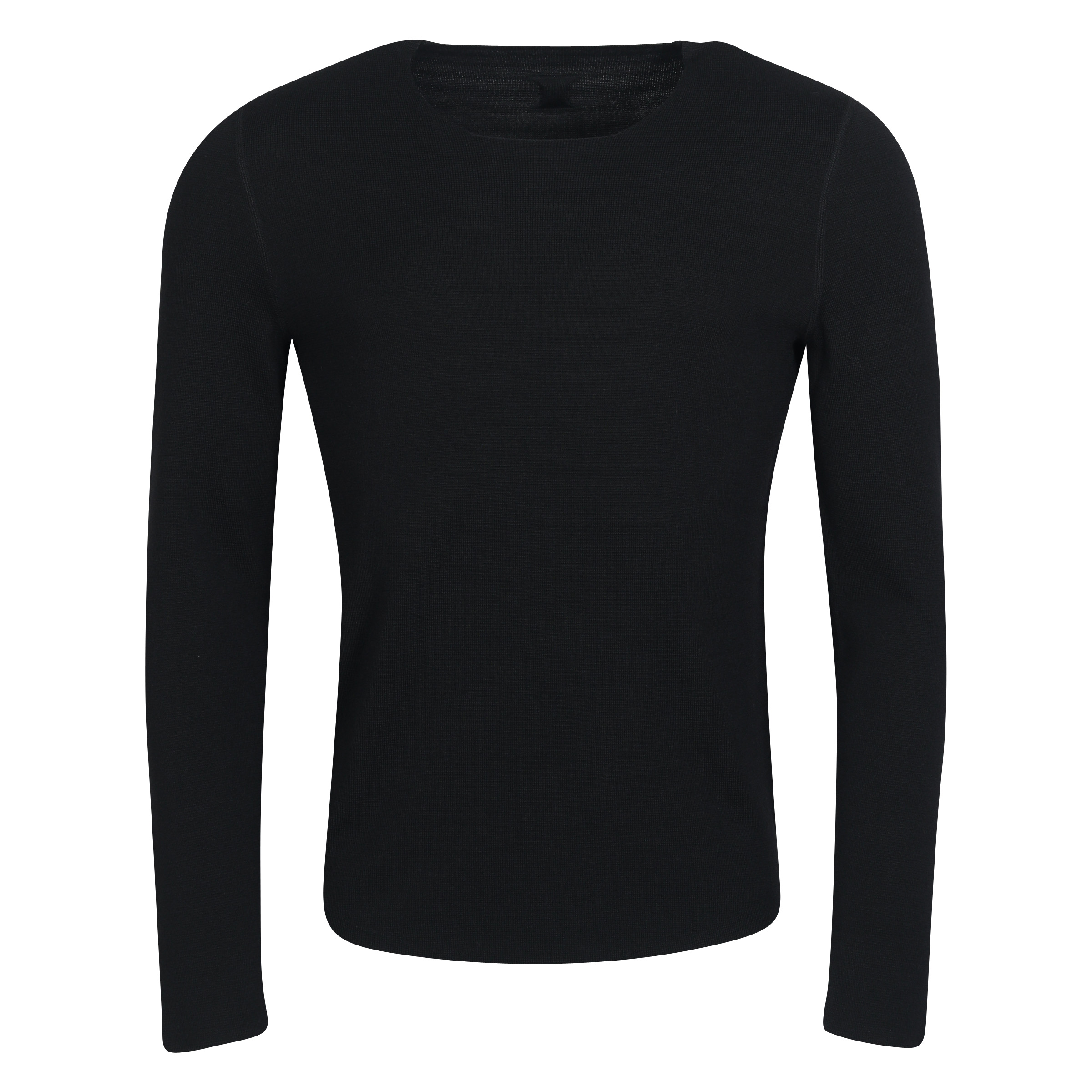 Hannes Roether Knit Sweater in Black/Striped Inside