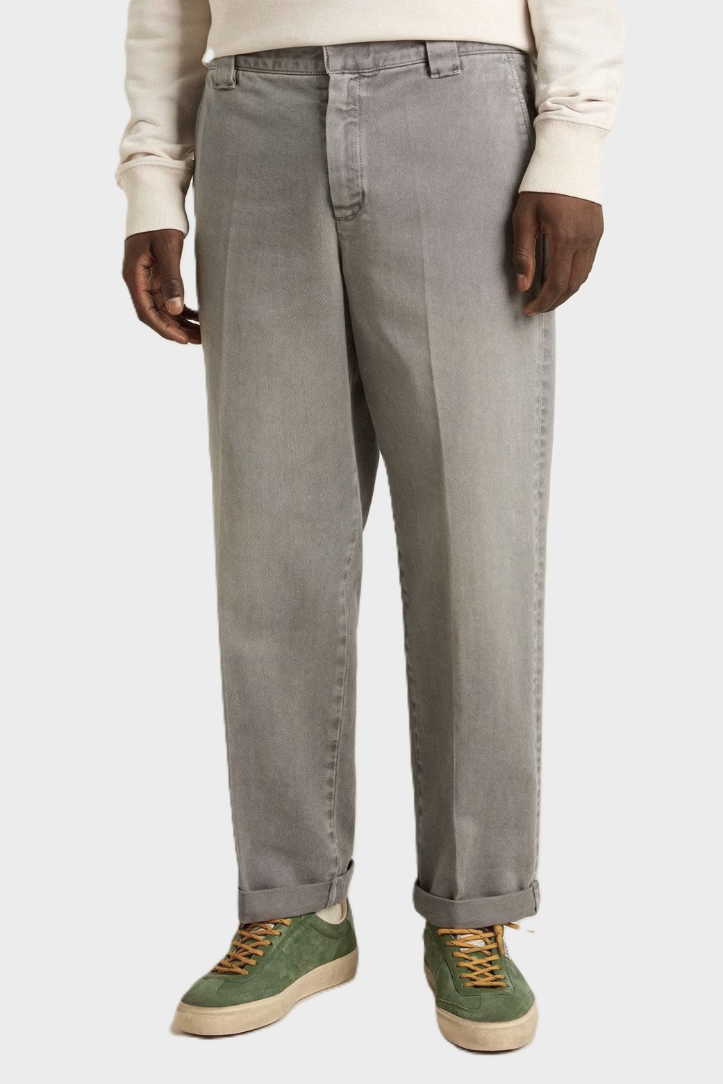 GOLDEN GOOSE Denim Chino Pant in Grey