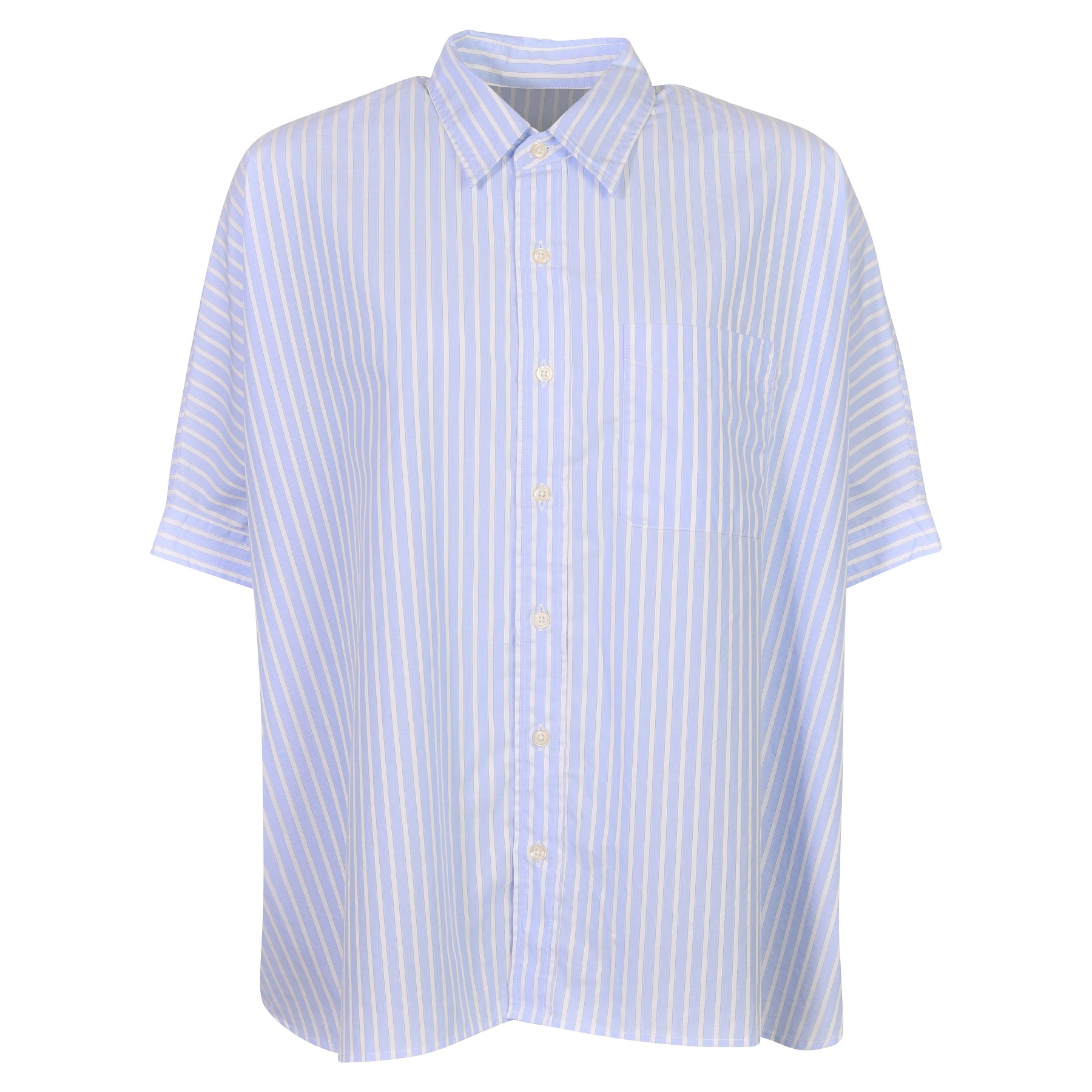 R13 Oversized Boxy Shirt Light Blue Wide Stripe S