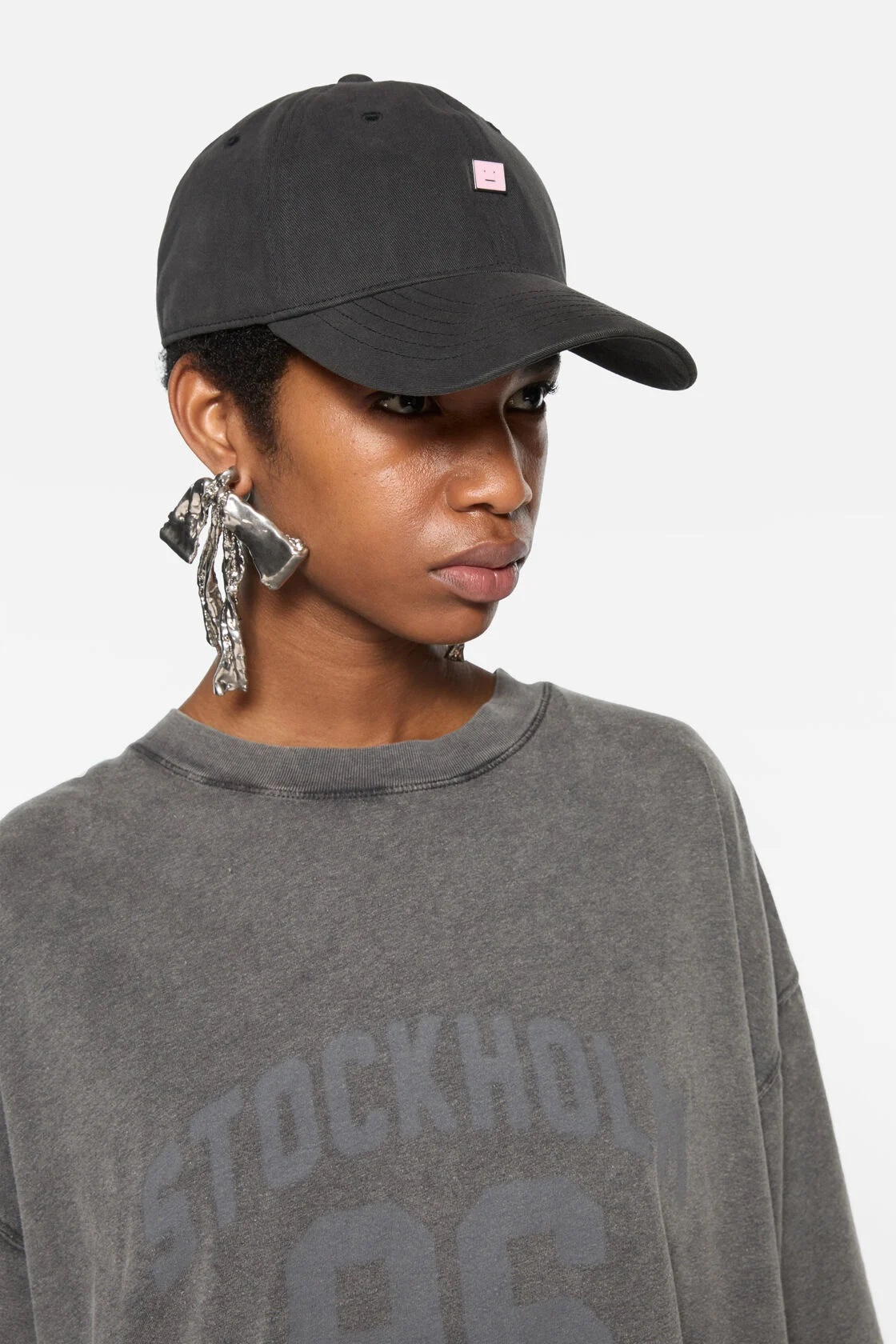 ACNE STUDIOS Face Baseball Cap in Black